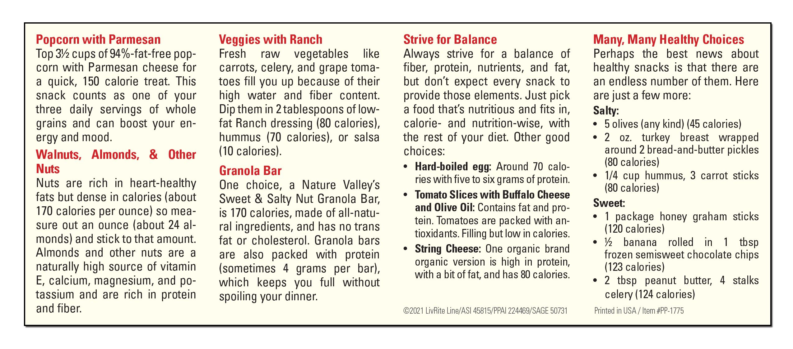 POCKET PAMPHLET - Snack Happy & Healthy Pocket Pamphlet 1