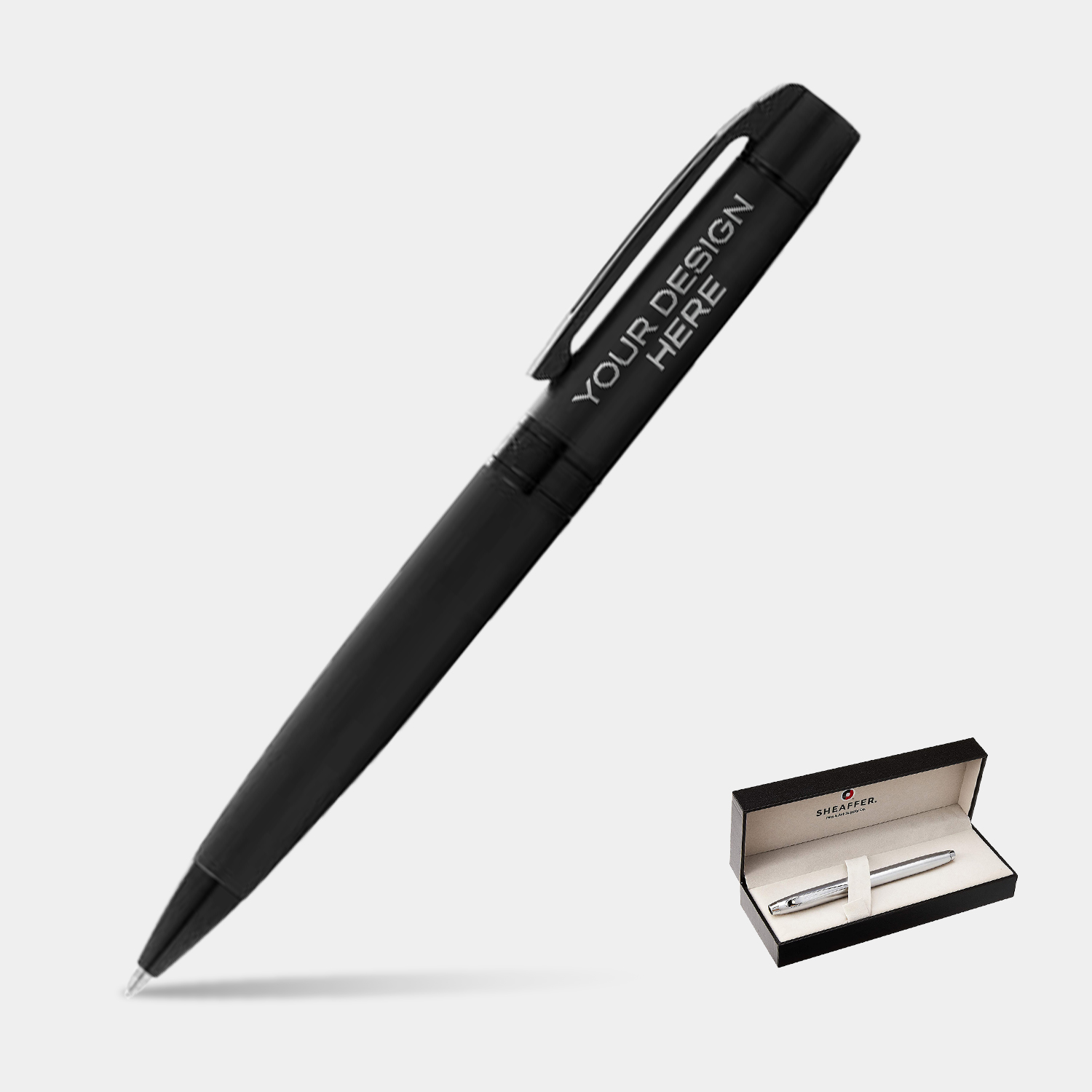 SHEAFFER® 300 Matte Black with Polished Black Trim Executive Ballpoint Pen w/ Gift Box 3