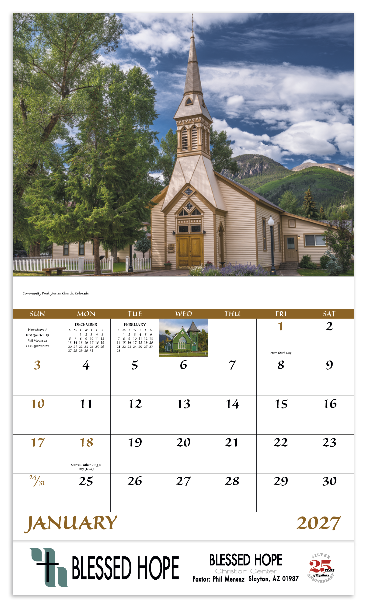 Good Value™ Scenic Churches - Stapled Calendar 66