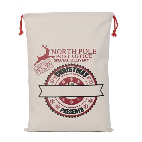 Santa Sacks Canvas Christmas Drawstring Bag 2