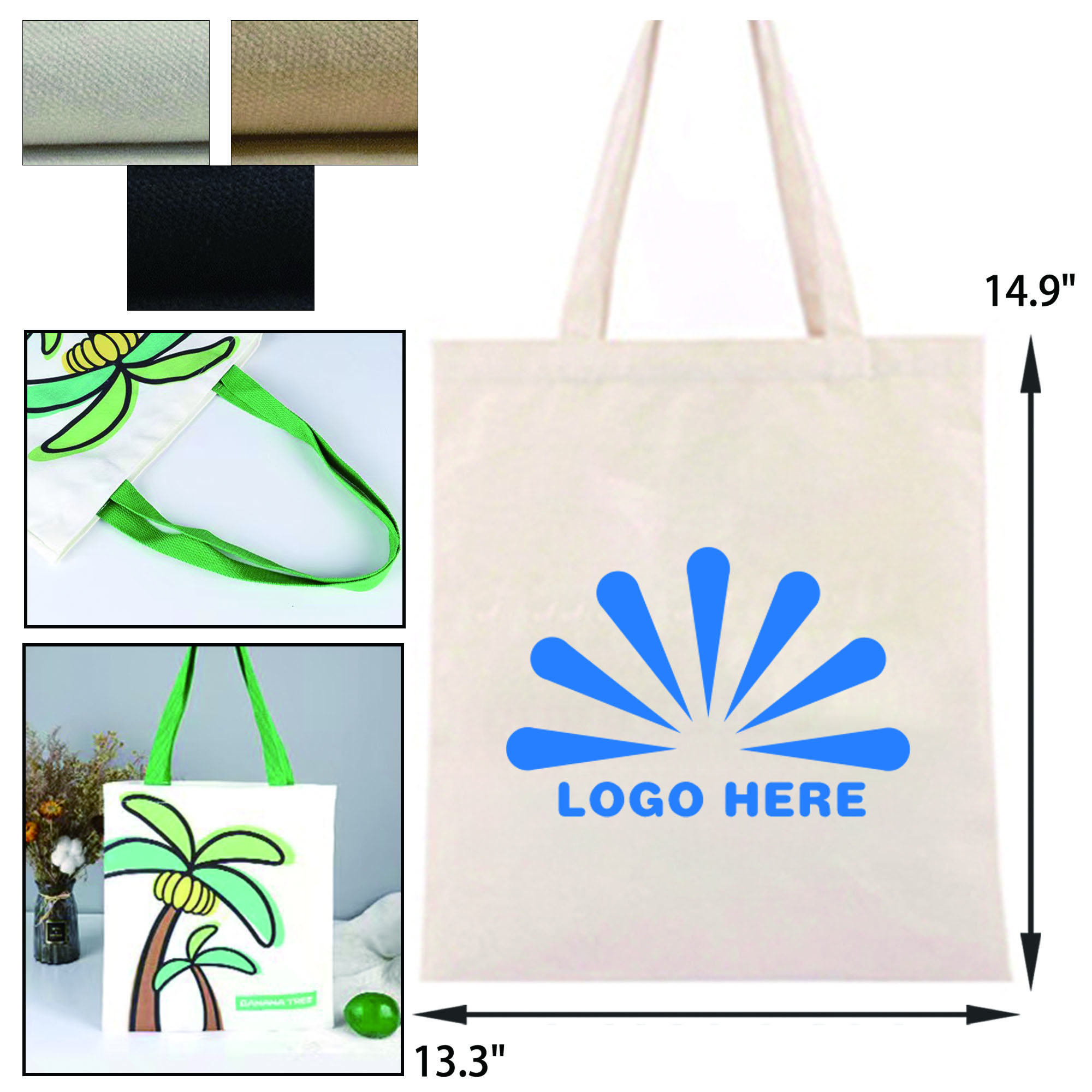 MOQ 20 Durable Canvas Tote Bag Full Color, custom tote bag with logo imprint 2