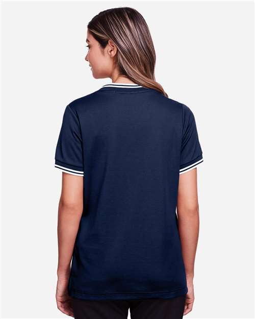 Women's CrownLux Performance® Plaited Tipped V-Neck Shirt - DG20CW 14