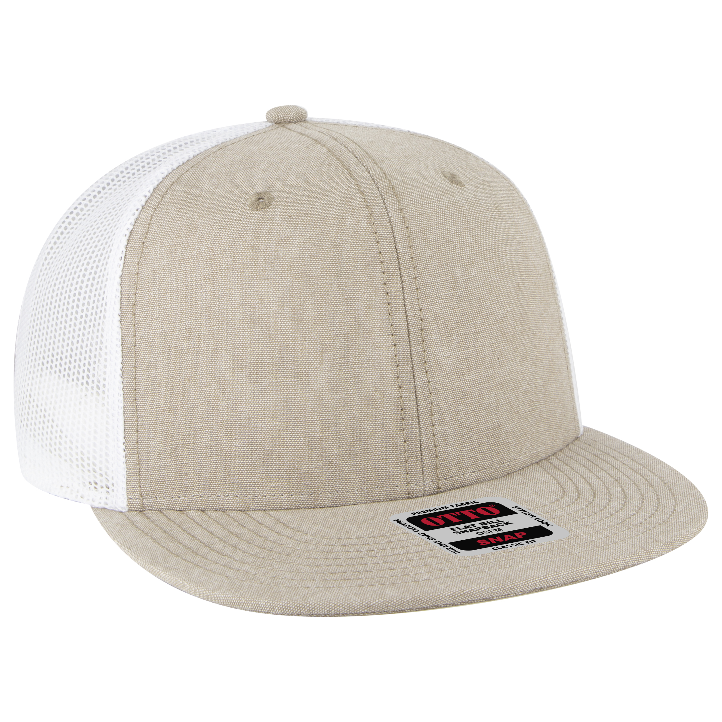 OTTO CAP® OTTO SNAP 6 Panel Pro Style Mesh Back Trucker Snapback Hat 16