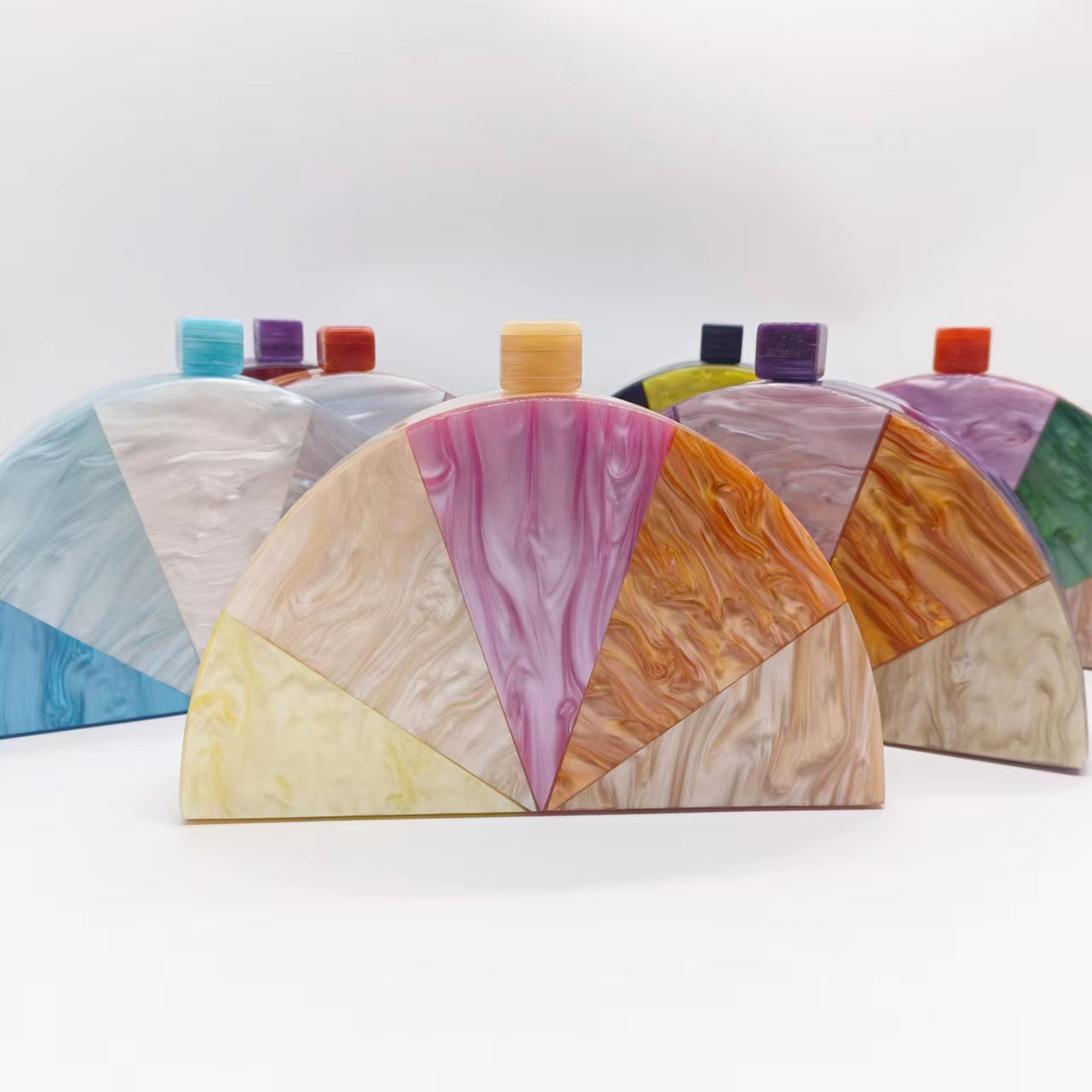 Semicircle Colorful Acrylic Clutch Purse 3
