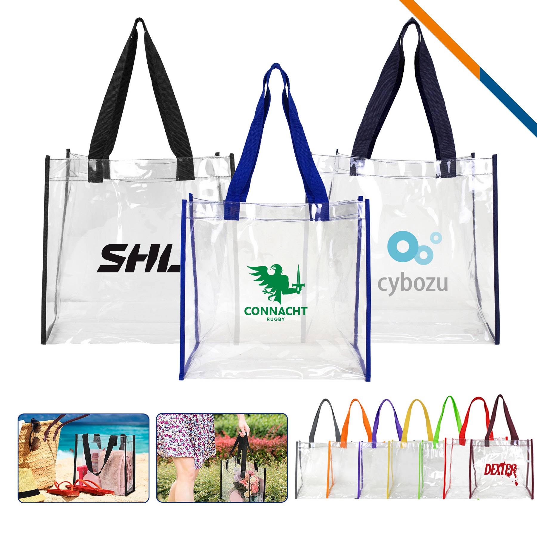 Clear Stadium Tote Bag, custom tote bag with logo imprint 5