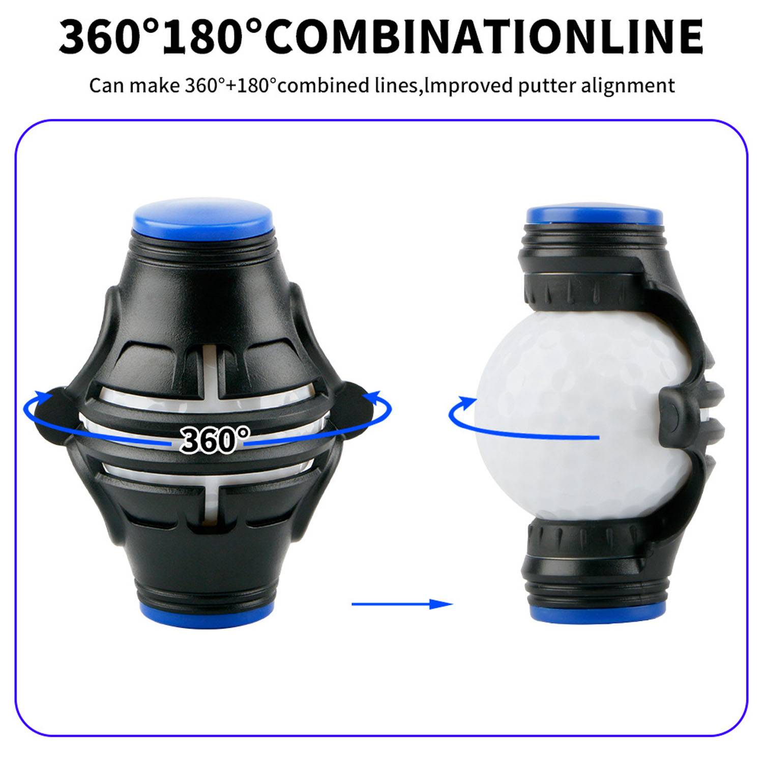 360 Degree Golf Ball Line Marker Alignment Tool Set 6