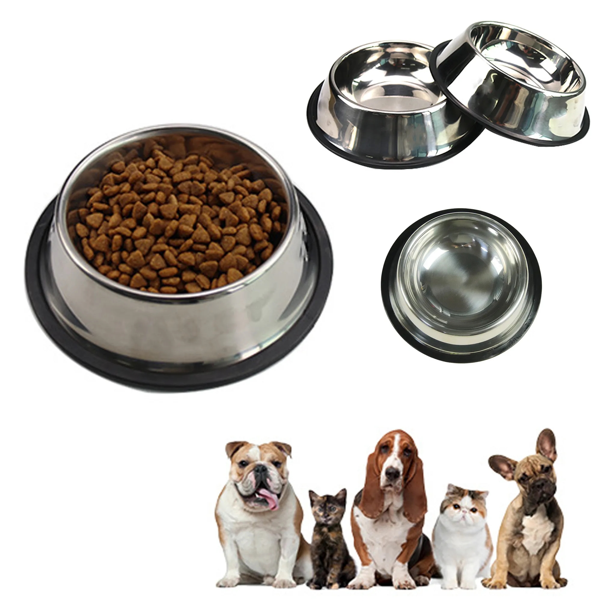 Stainless Steel Rubber Base Pet Bowl 2