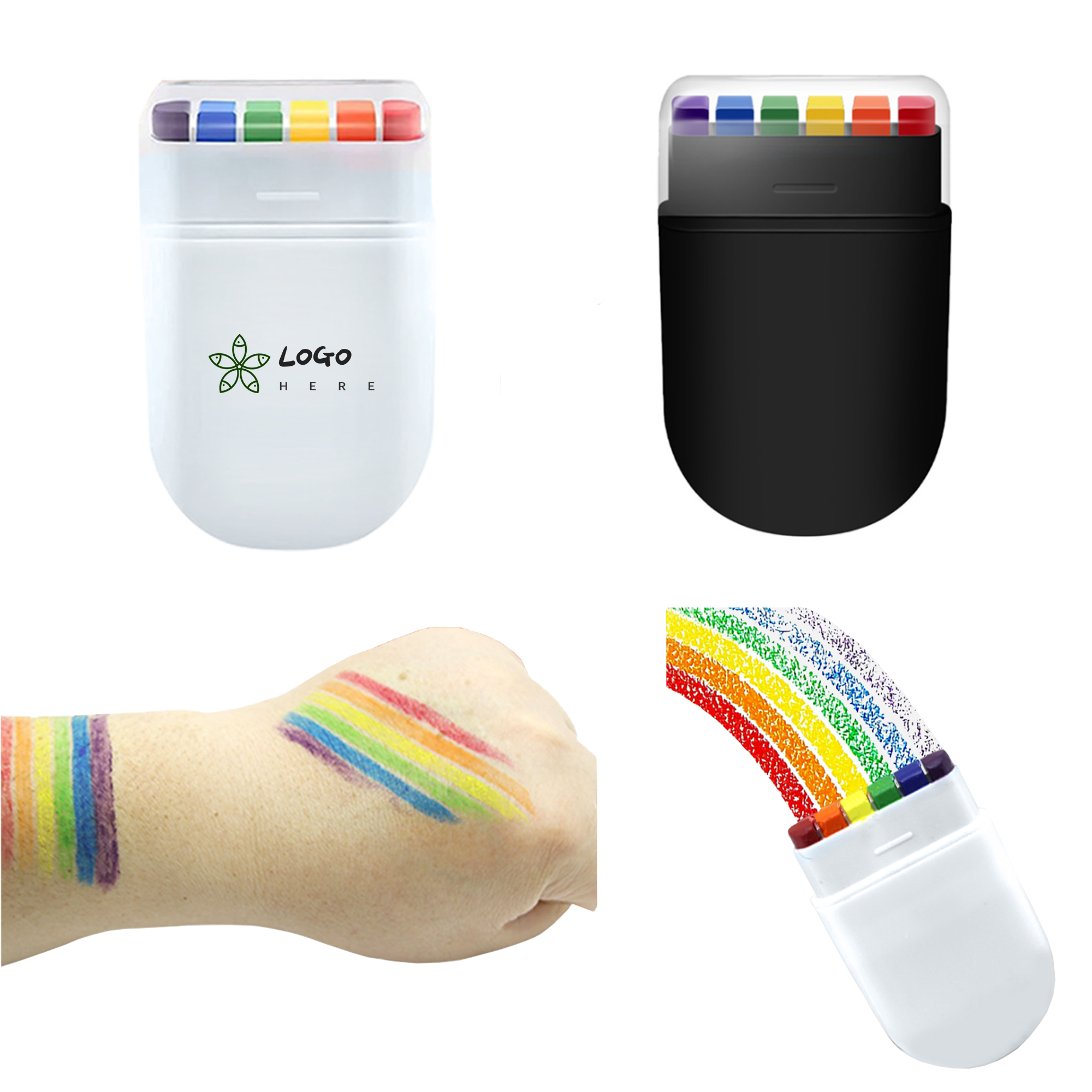 Vibrant Rainbow Fan Brush for Face and Body Painting 4