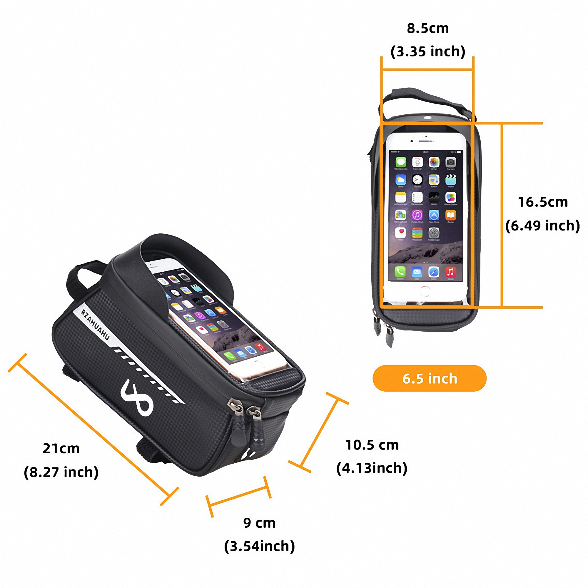 Leather Phone Holder for Bike with Touchscreen Window 5