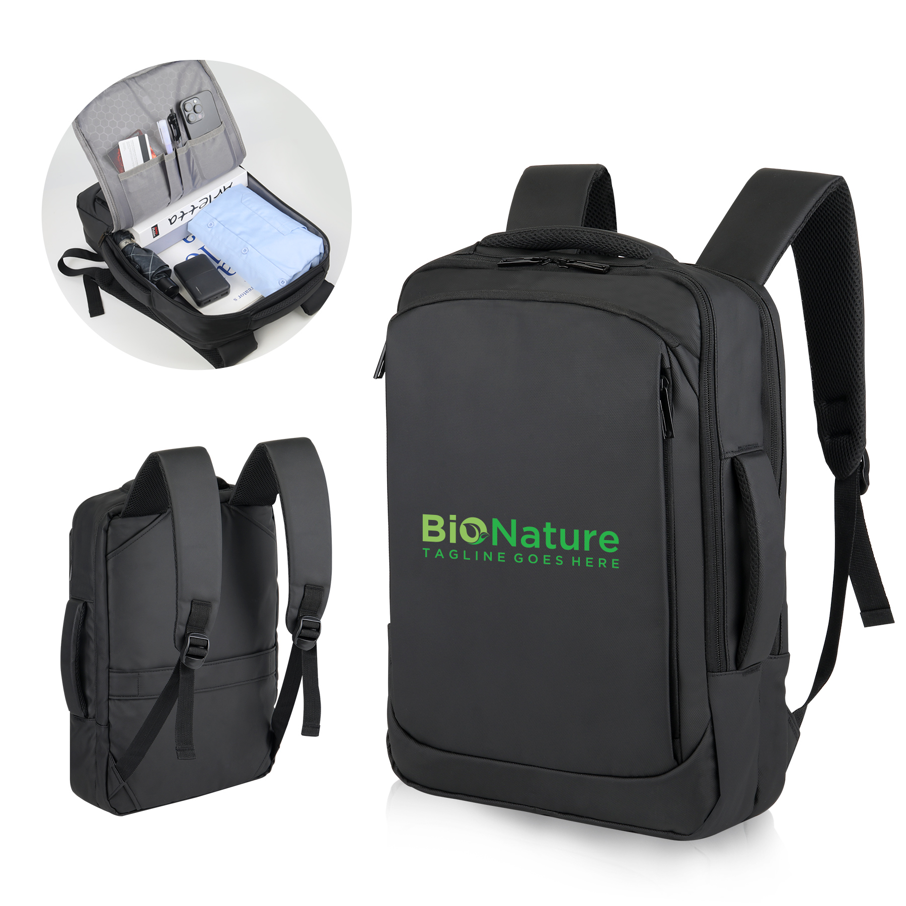 Carry On 3-Way Convertible PU Leather Laptop Backpack 7