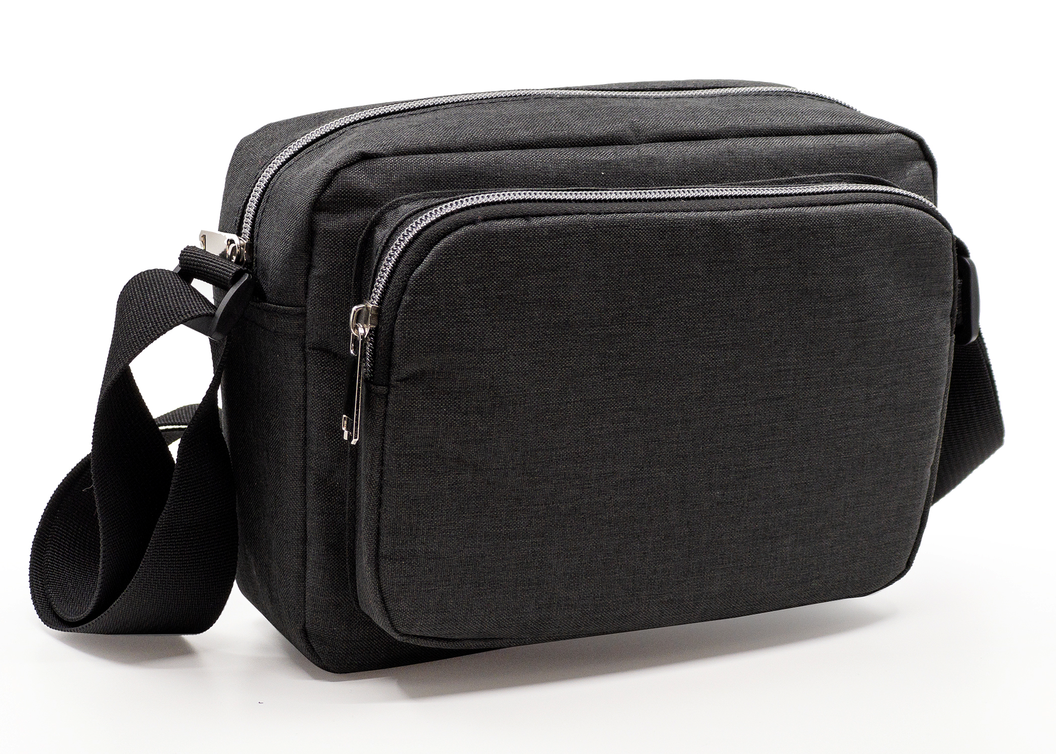 Heathered Three-Zipper Crossbody Sling Bag 1