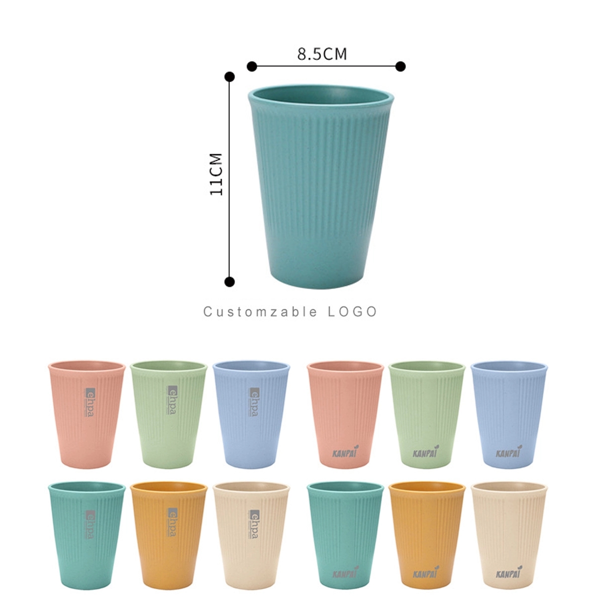 4Pcs Wheat Straw Cups 4