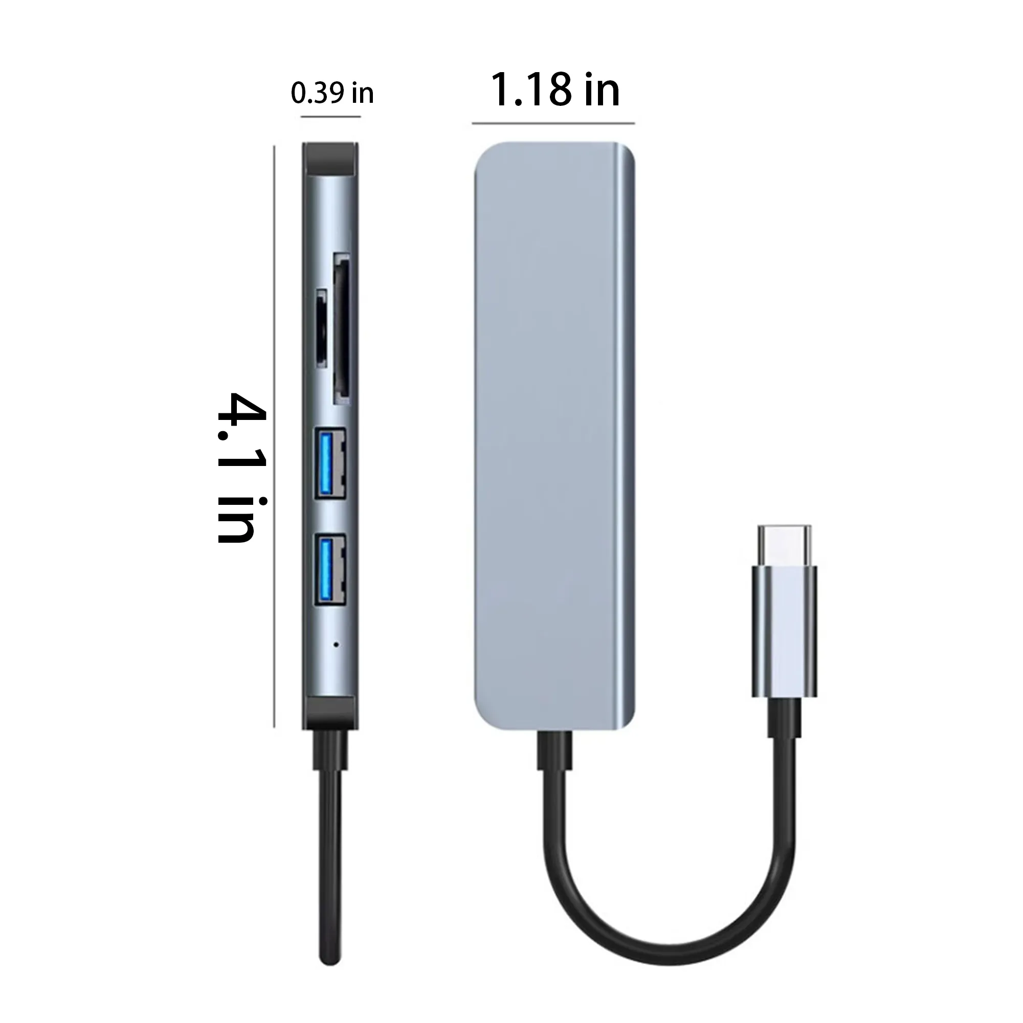 MOQ50 5 In 1 Multifunction USB Hub Card Reader 3