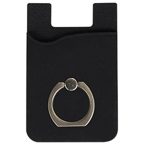 Silicone Card Holder with Metal Ring Phone Stand 2