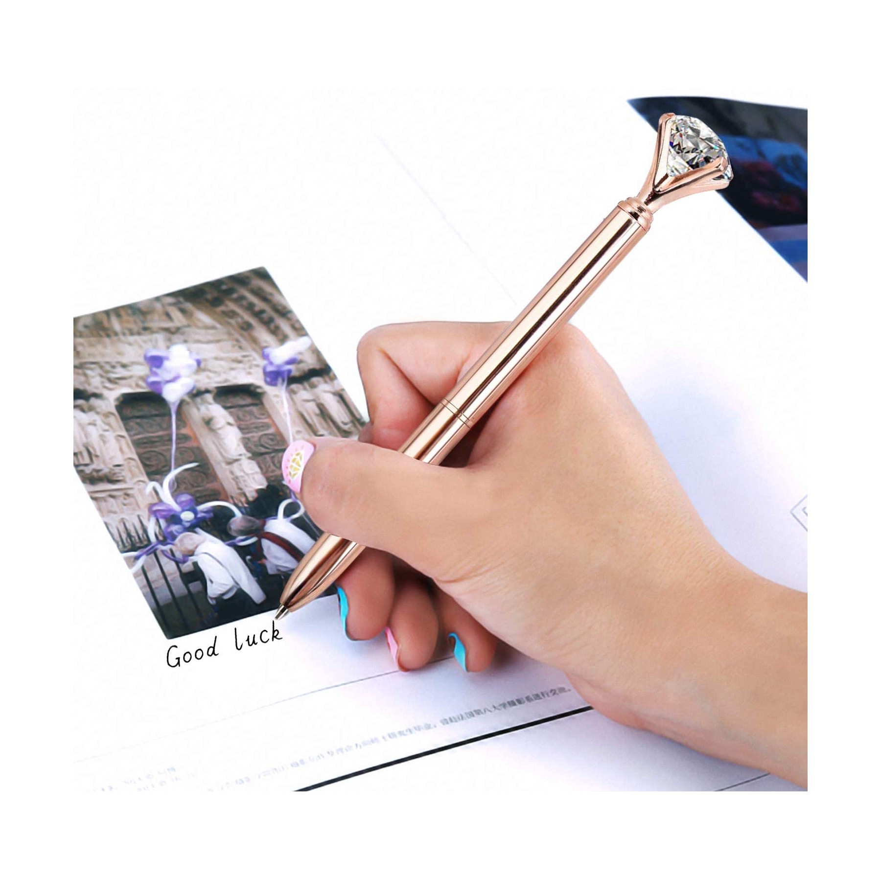 Big Crystal Diamond Ballpoint Pen Bling Metal Ballpoint Pen 2