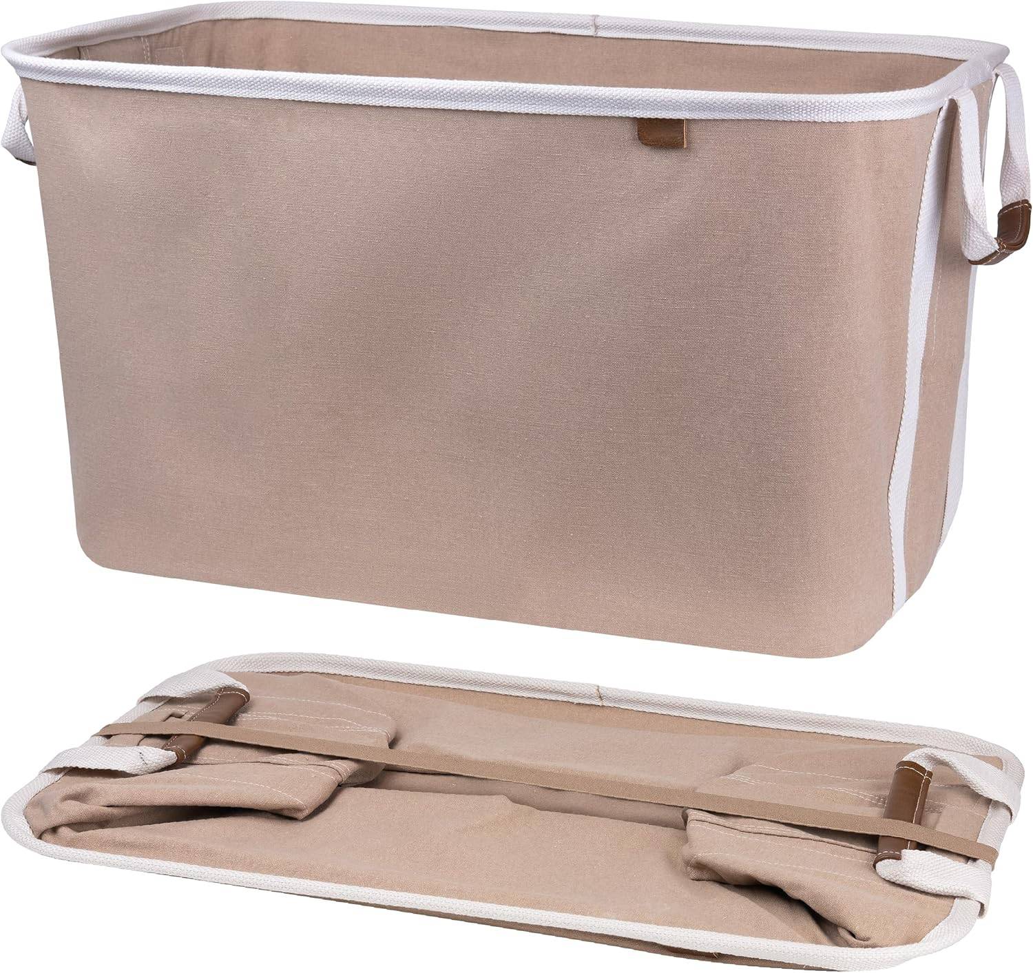 Foldable, durable and sturdy clothes storage basket. 4