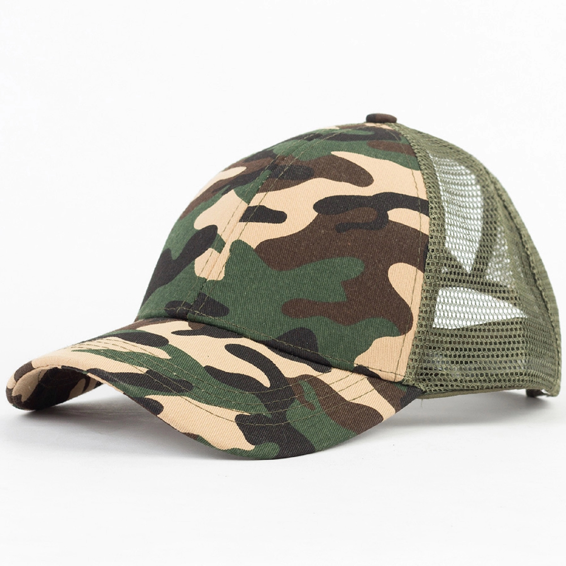 Cotton Horsetail Baseball Cap with Mesh 5