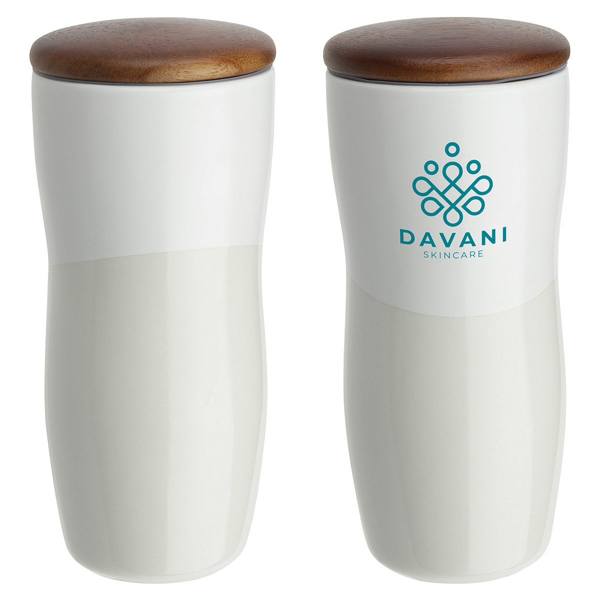 Adriano 12 oz Double-wall Ceramic Tumbler with Wood Lid 10