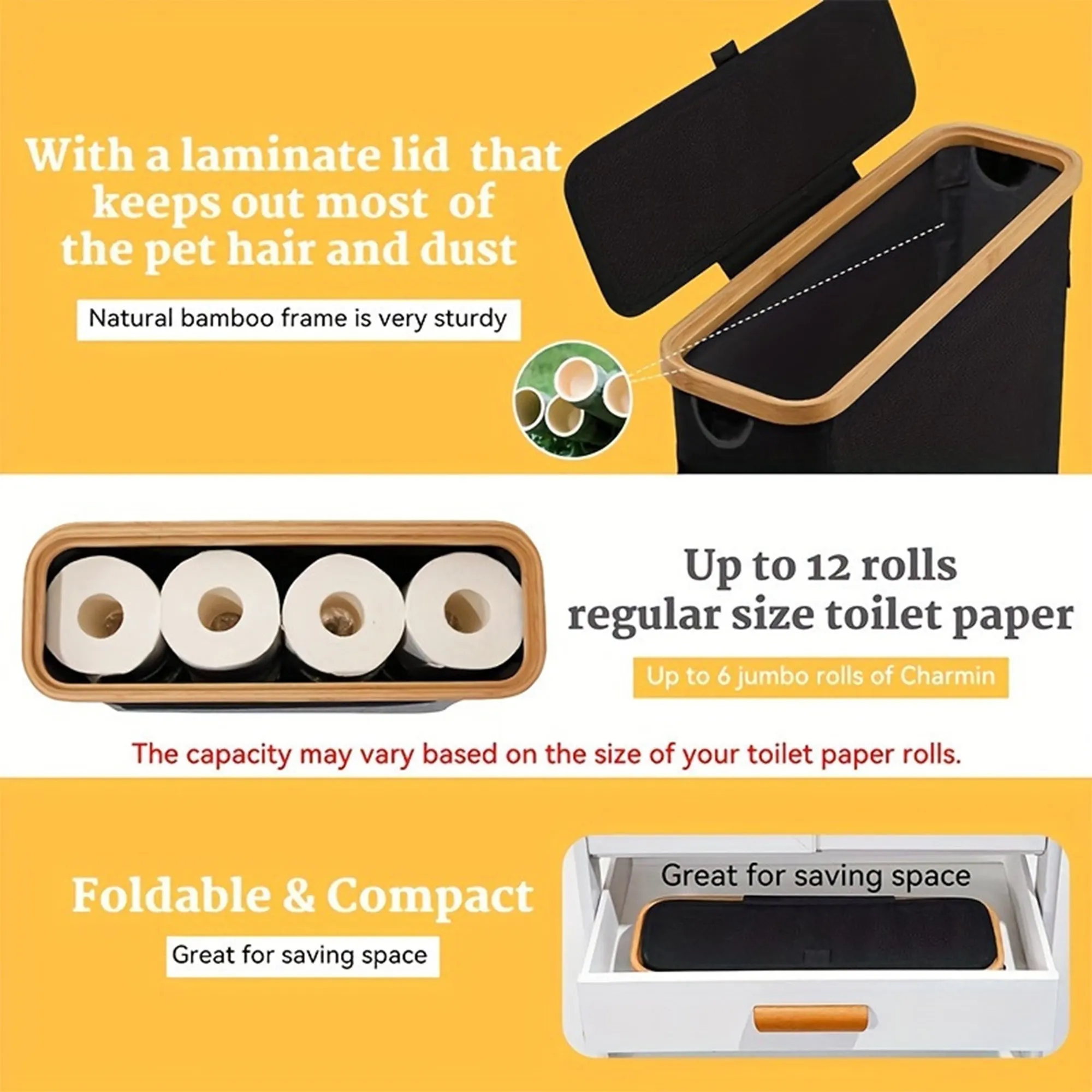 Oxford Fabric Bathroom Storage Box Foldable Waterproof 3