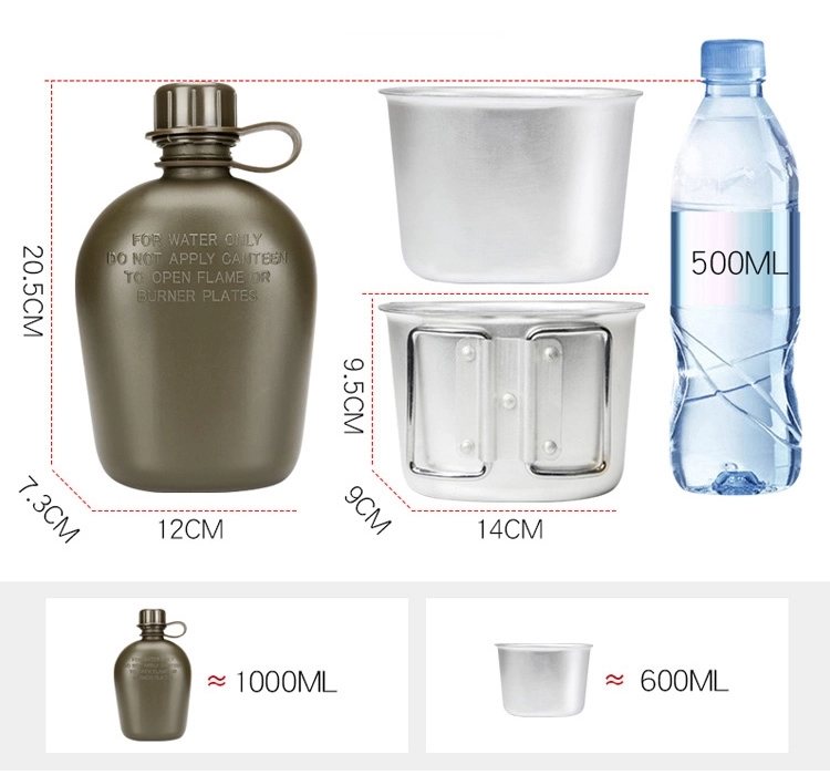 Tactical Water Bottle Milltary Aluminm Cooking Cup 4