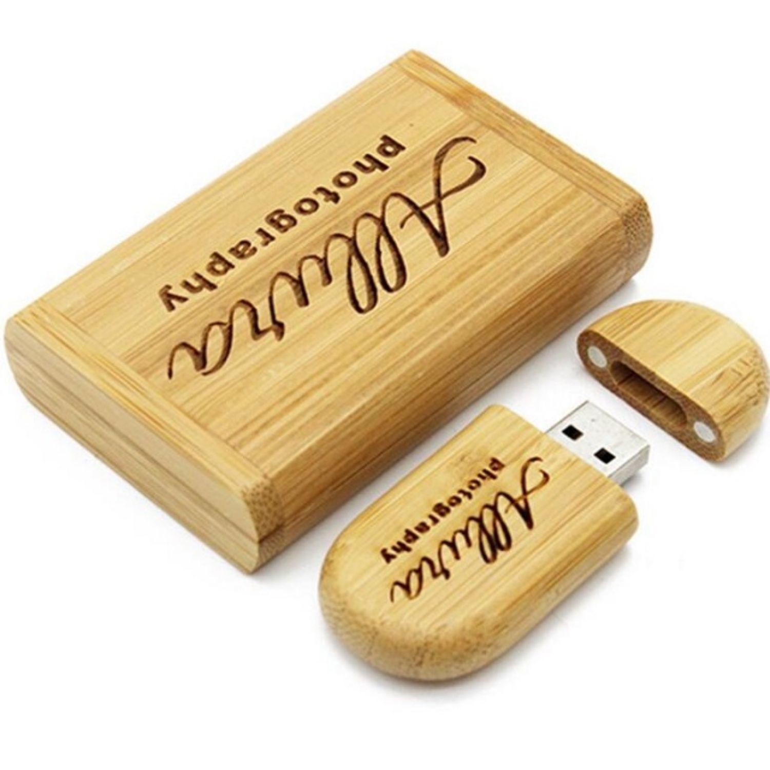 Wooden Capsule Style USB flash drive with magnetic closure 4