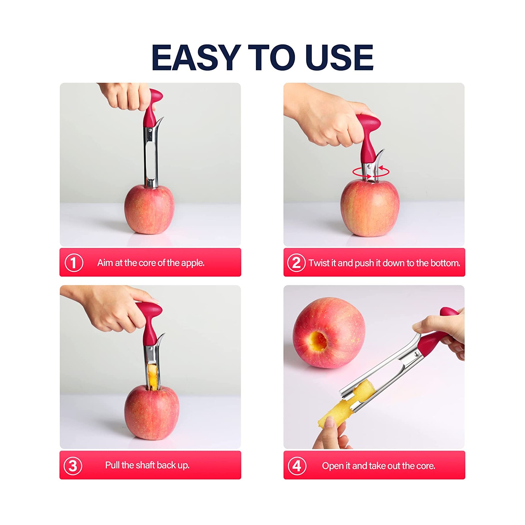 Stainless Steel Apple Corer Fruit Corer Pitter 8