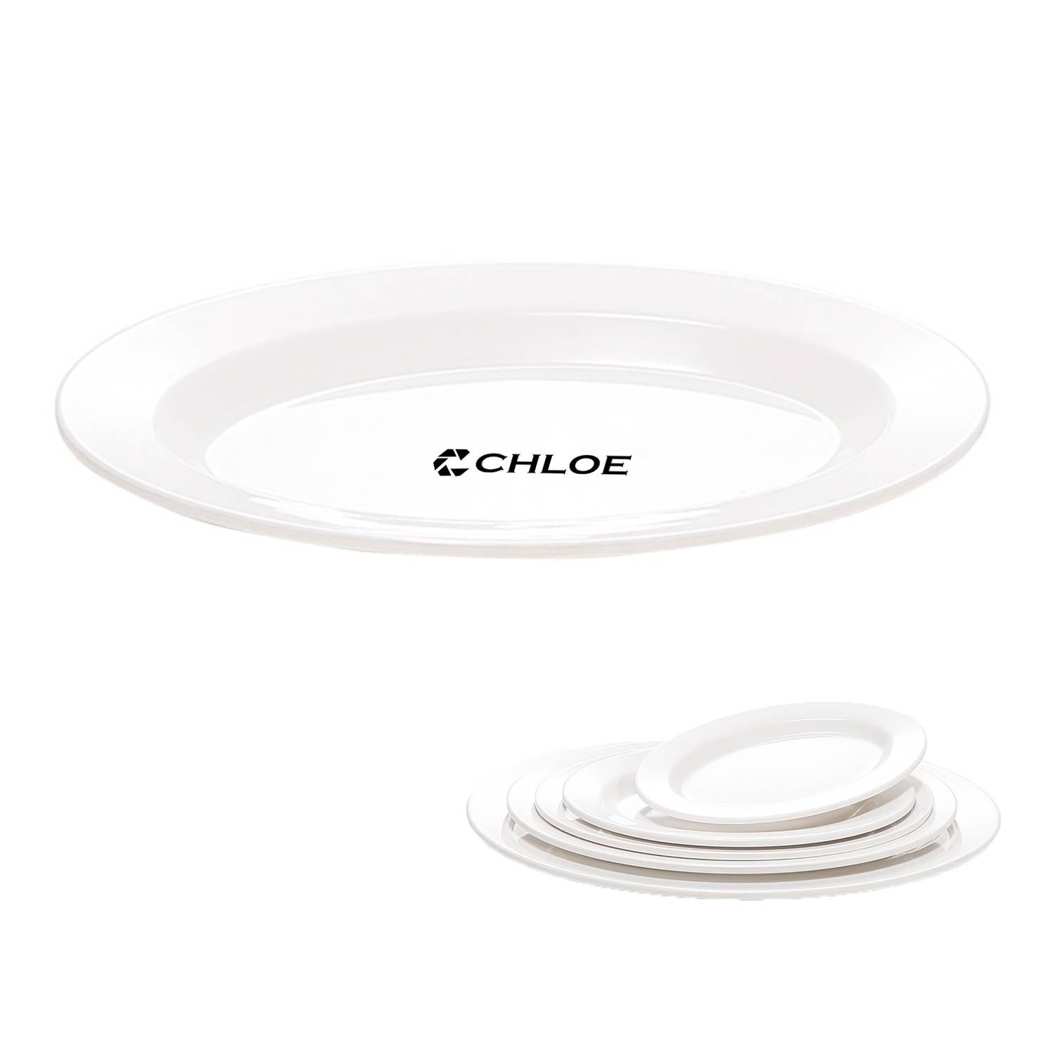 Melamine White Plate Oval Plastic Dish 2