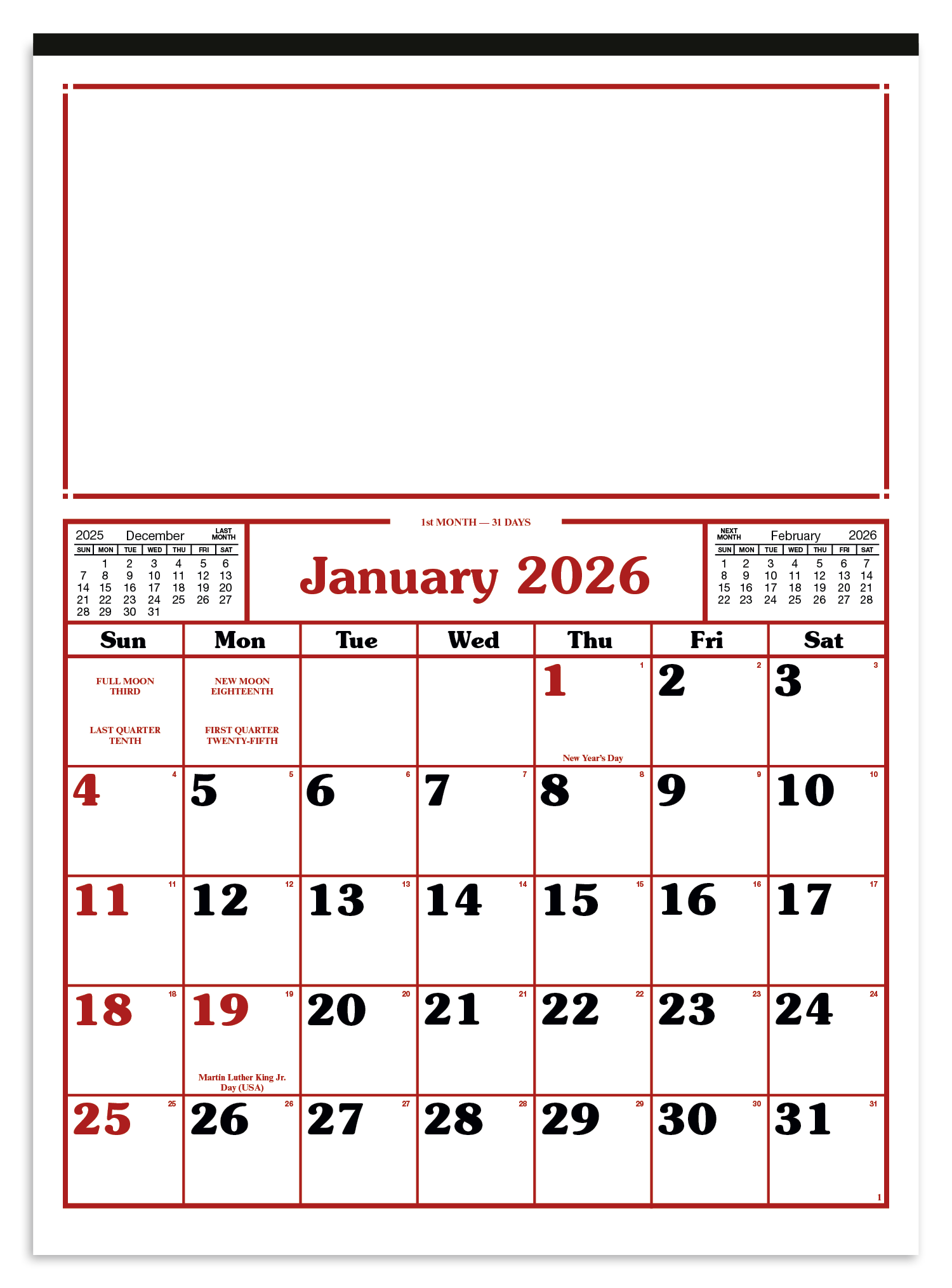 Skinner & Kennedy® Commercial 12-Sheet Calendar 13