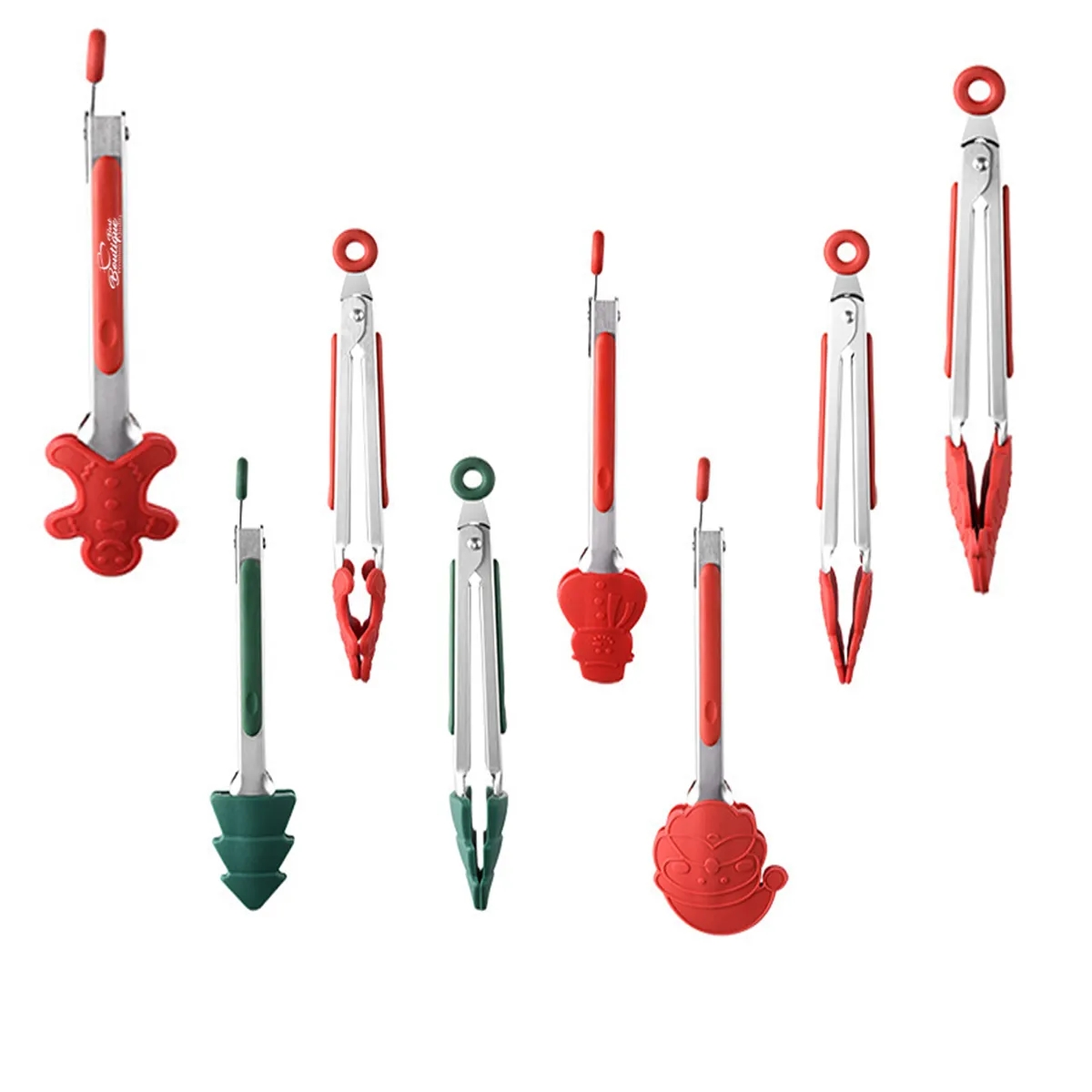 Christmas Style Stainless Steel Kitchen Tongs 3
