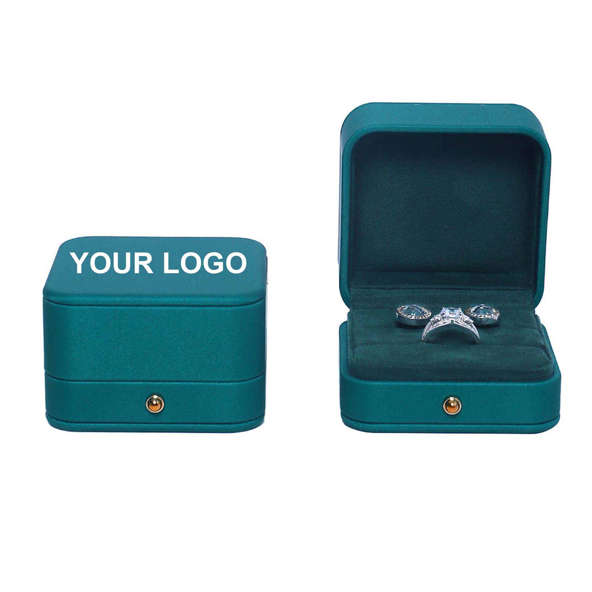 Pair Ring Earrings Box Can Be Customised With Logo Pu Leather 2