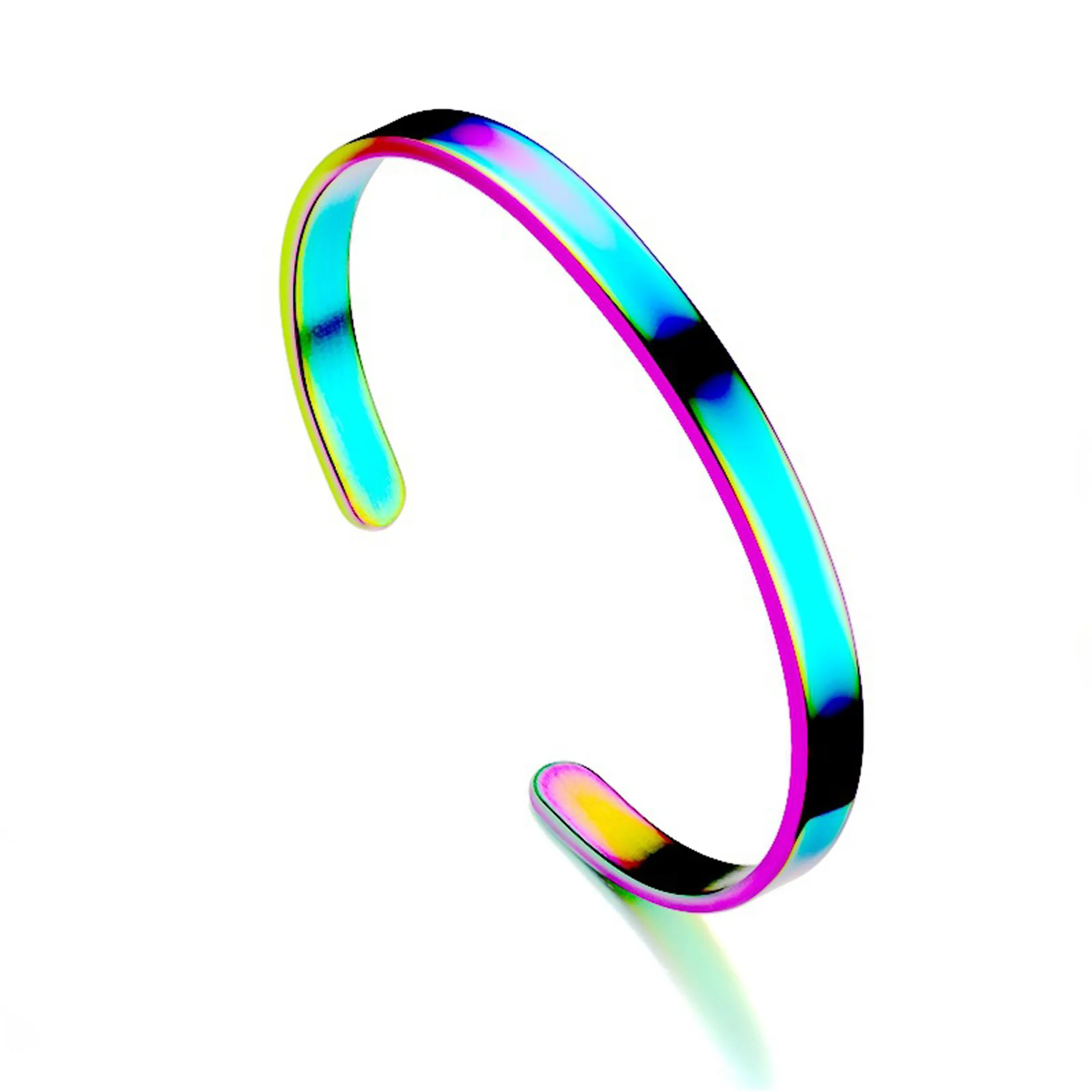 Stainless Steel Thin Cuff Bracelet Electroplated 7