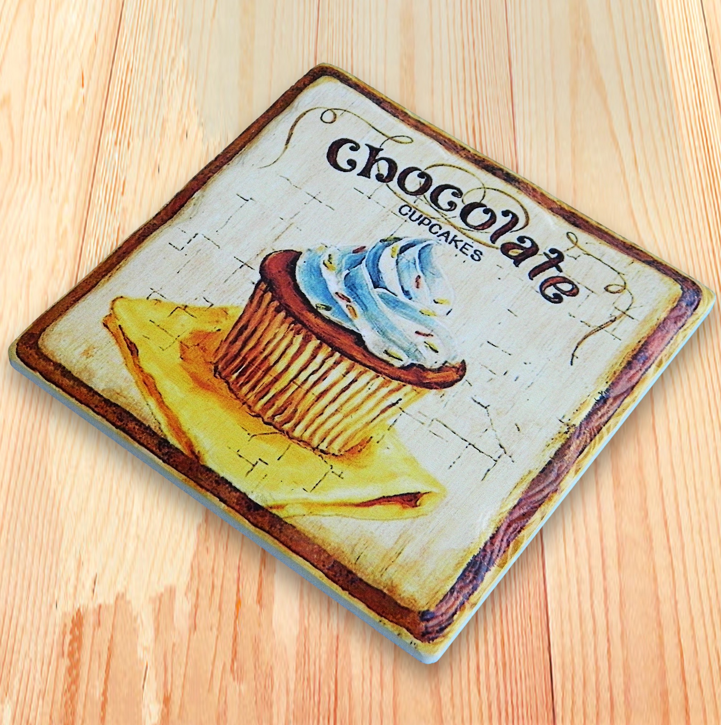 Square Layered Edge Absorbent Stone Coaster - Full Bleed 5