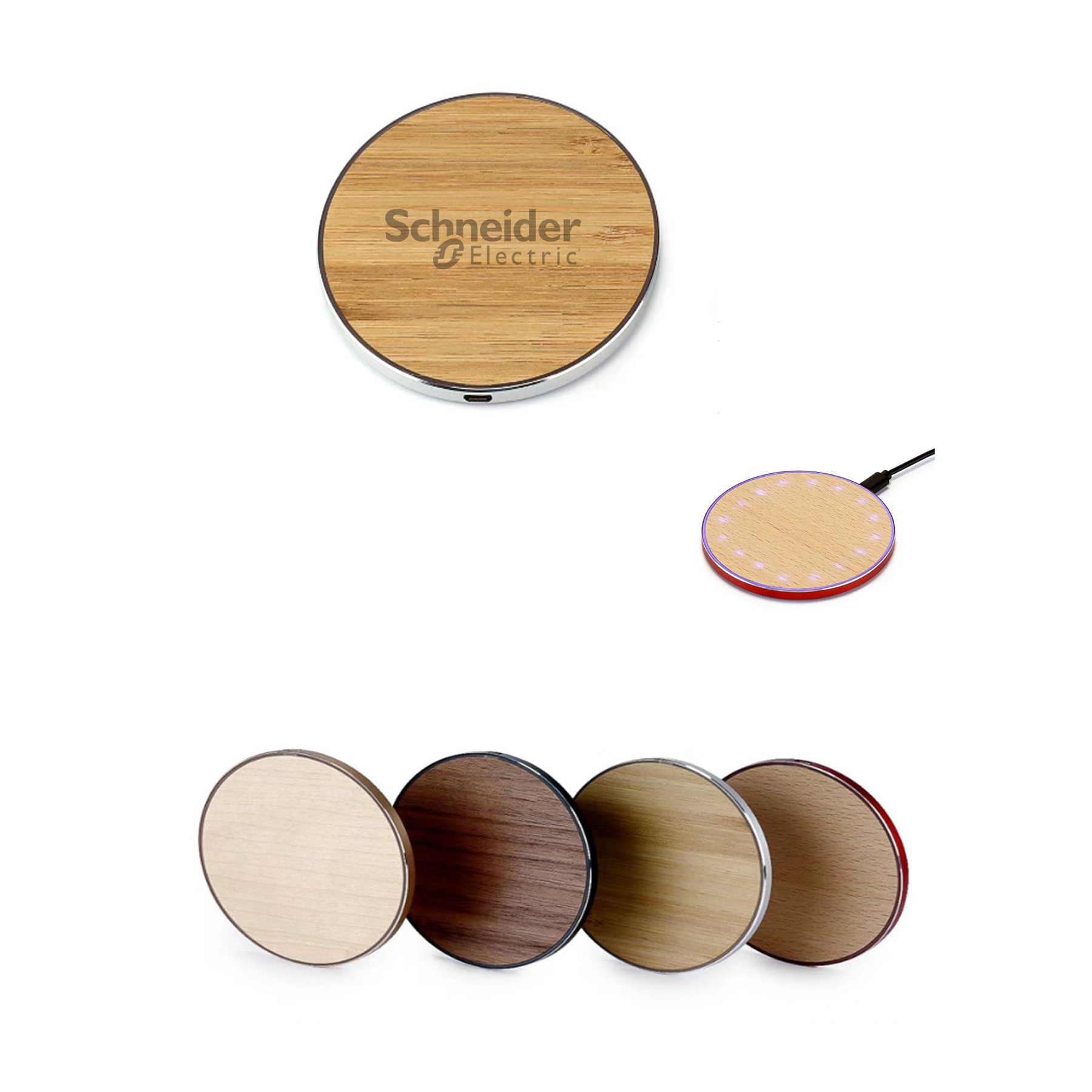15W Fast Bamboo/Wood Wireless Charging Pad 2