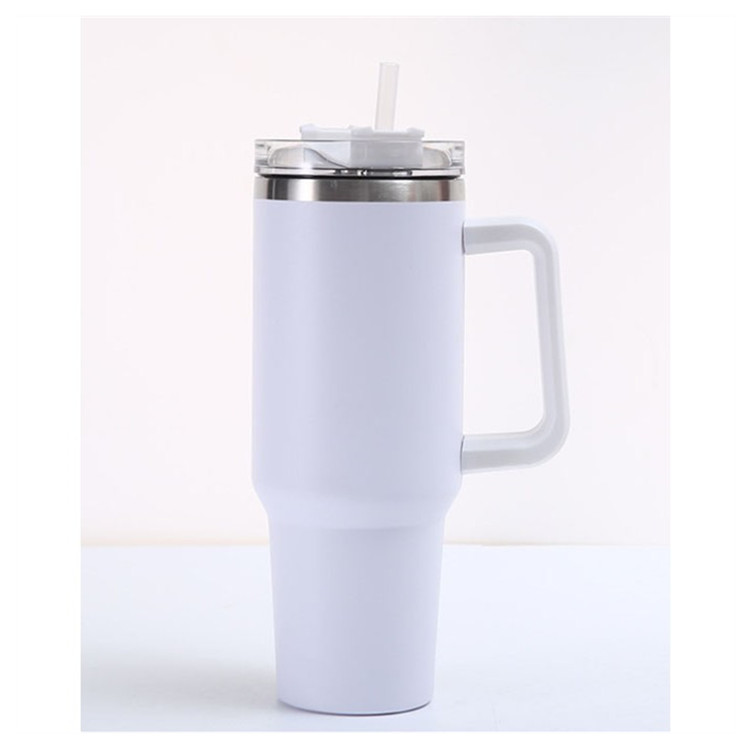 40 Oz Tumbler With Handle Stainless Steel Cups W/Straw & Lid 3
