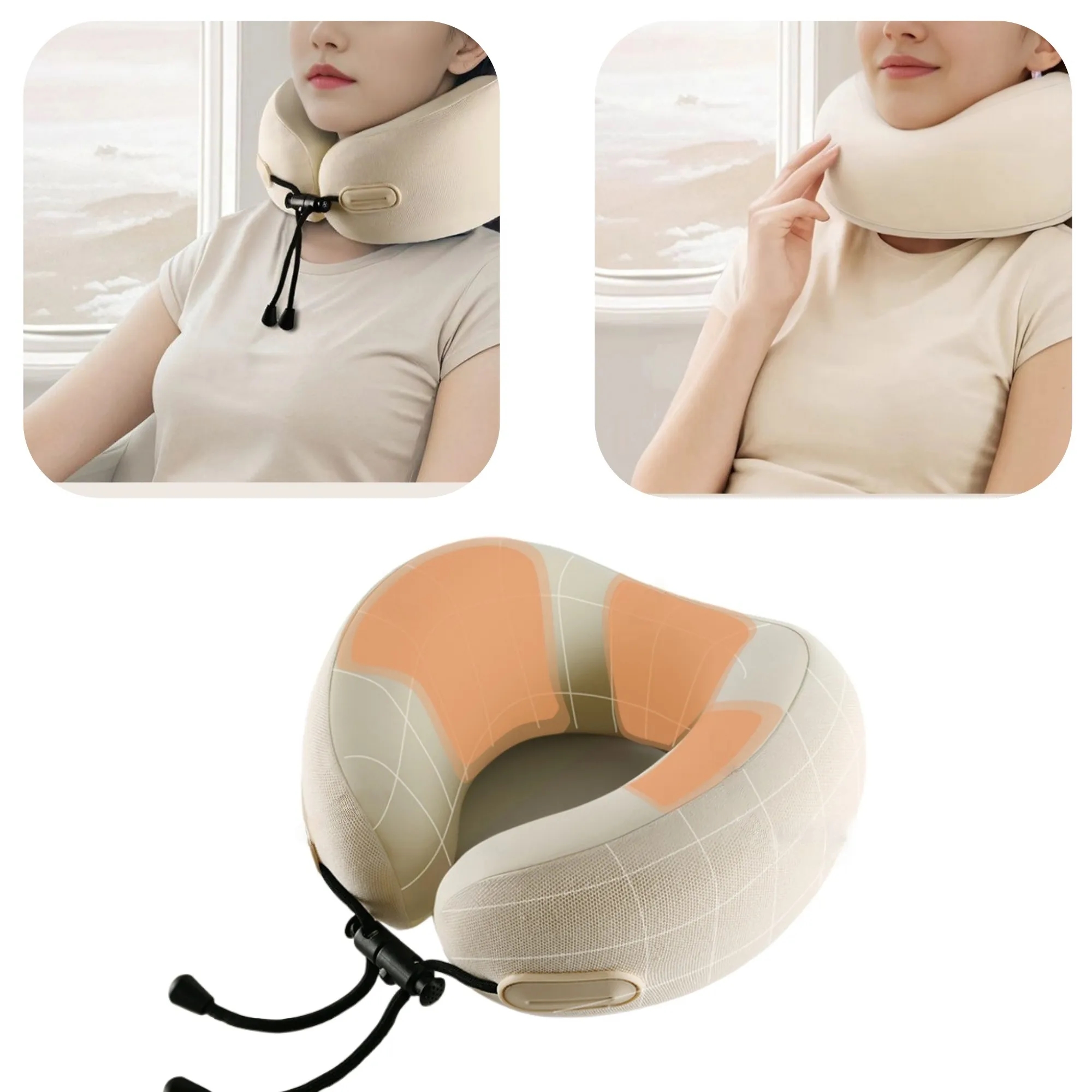 Memory Foam Neck Pillow Travel Collapsible 2