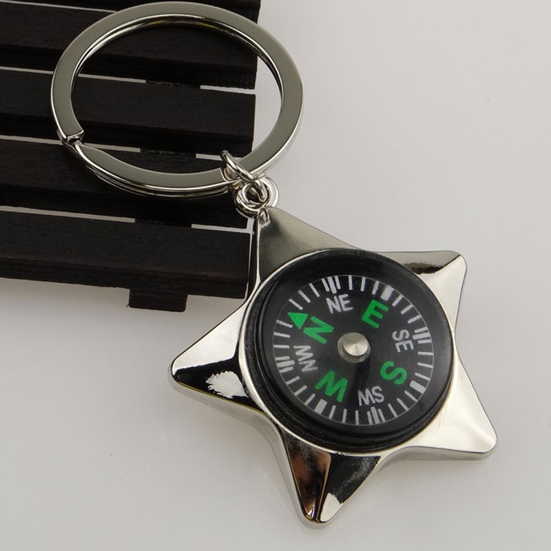 Metal Star Compass Keychain 4