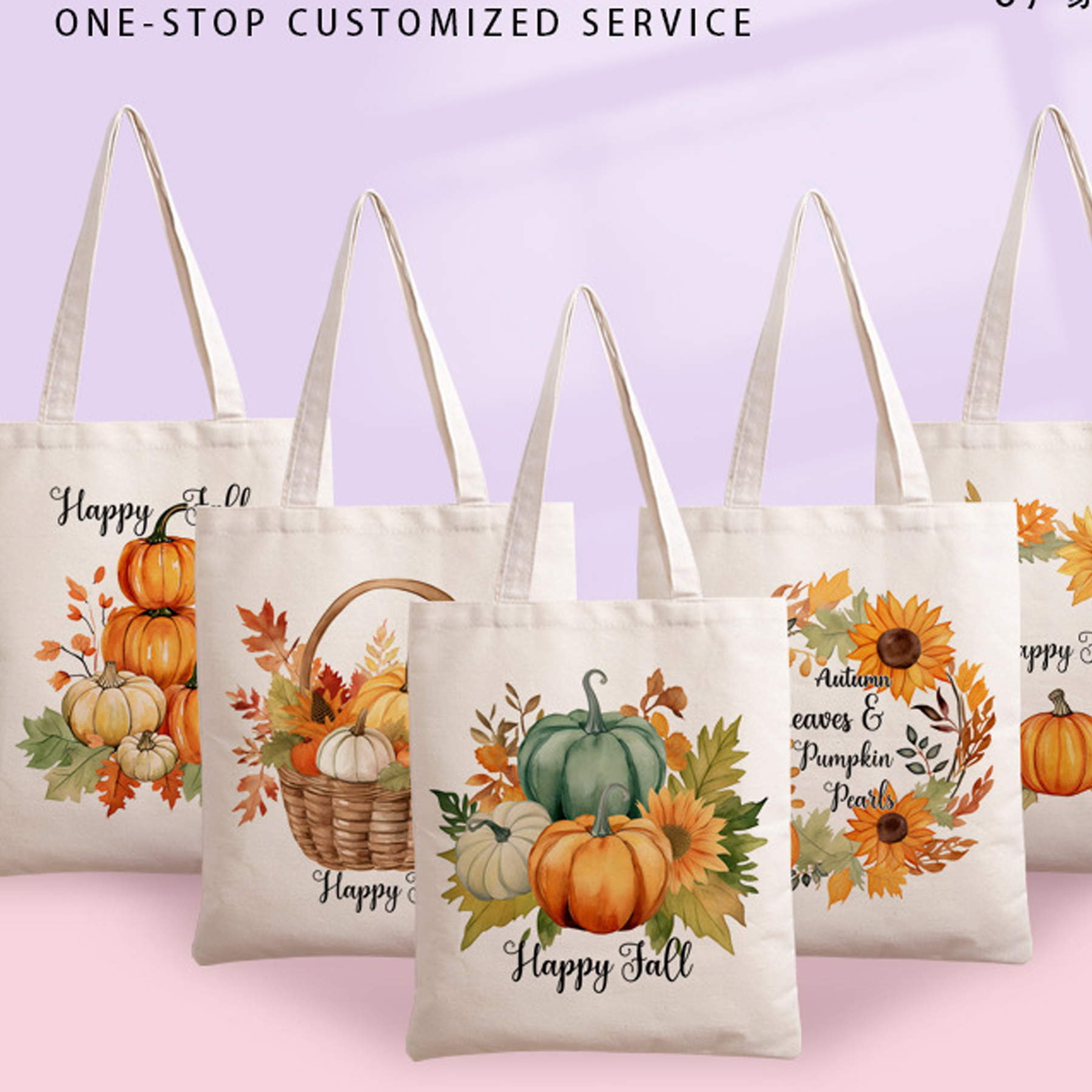 Thanksgiving Fall Harvest Canvas Tote Bag 3