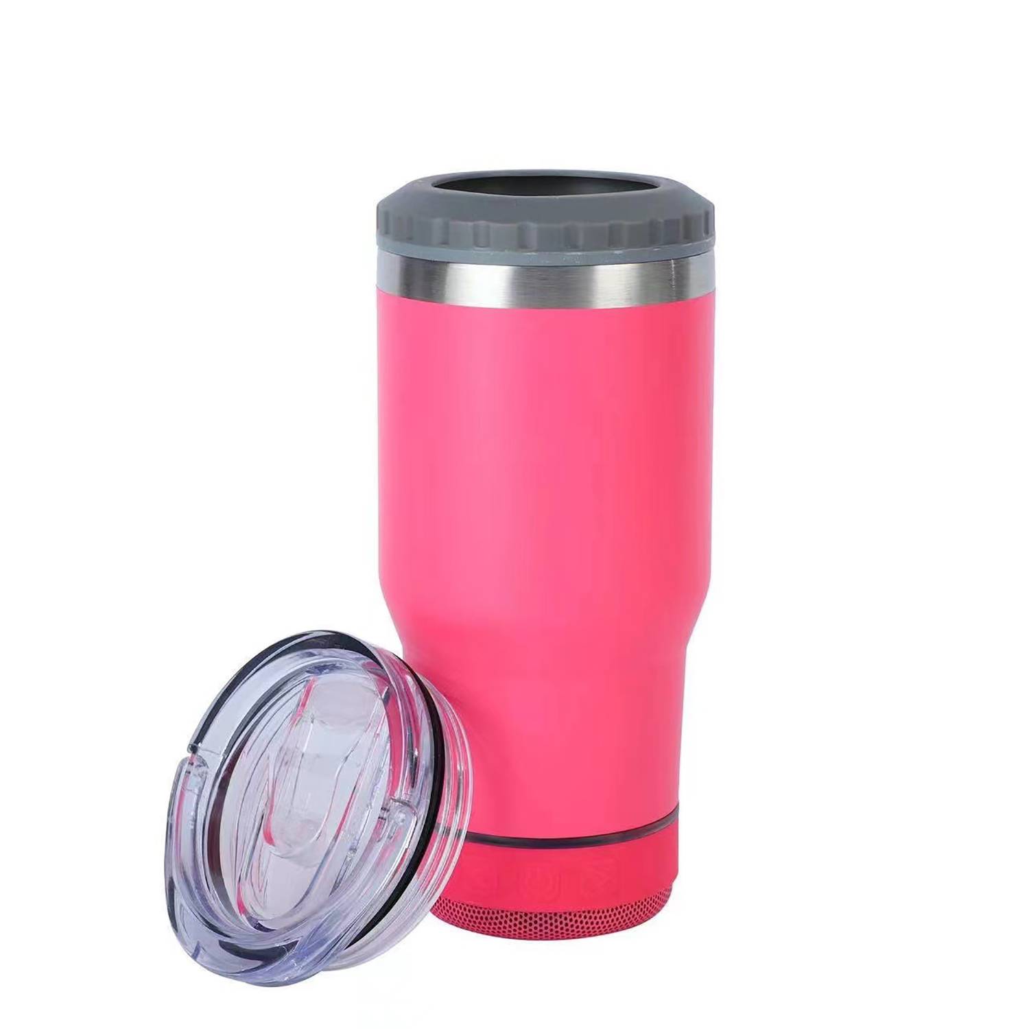 14oz Smart Stainless Steel Travel Mug with Bluetooth Speaker 5