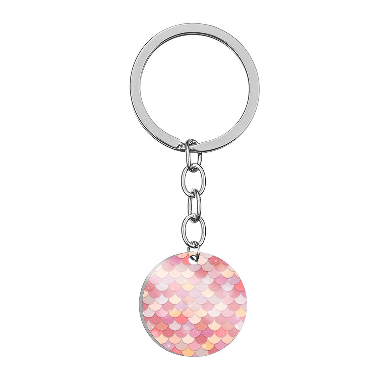 Stainless Steel Rainbow Fish Scale Keychain For Bags 6