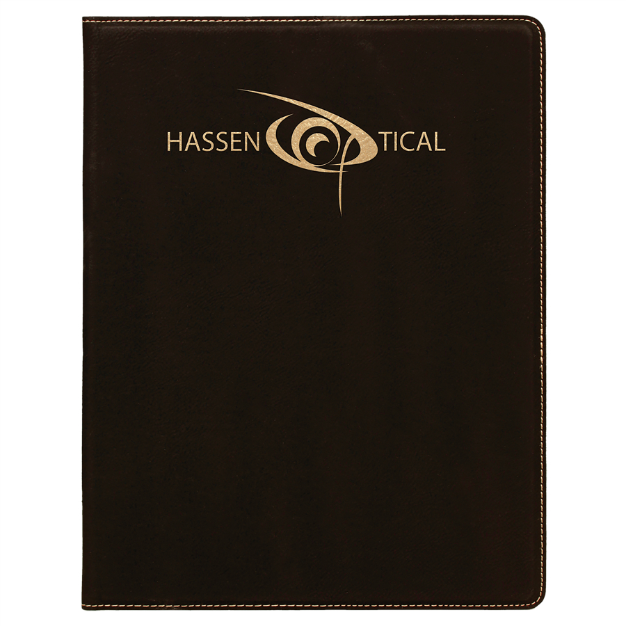 7" x 9" Black/Gold Leatherette Small Portfolio with Notepad 3