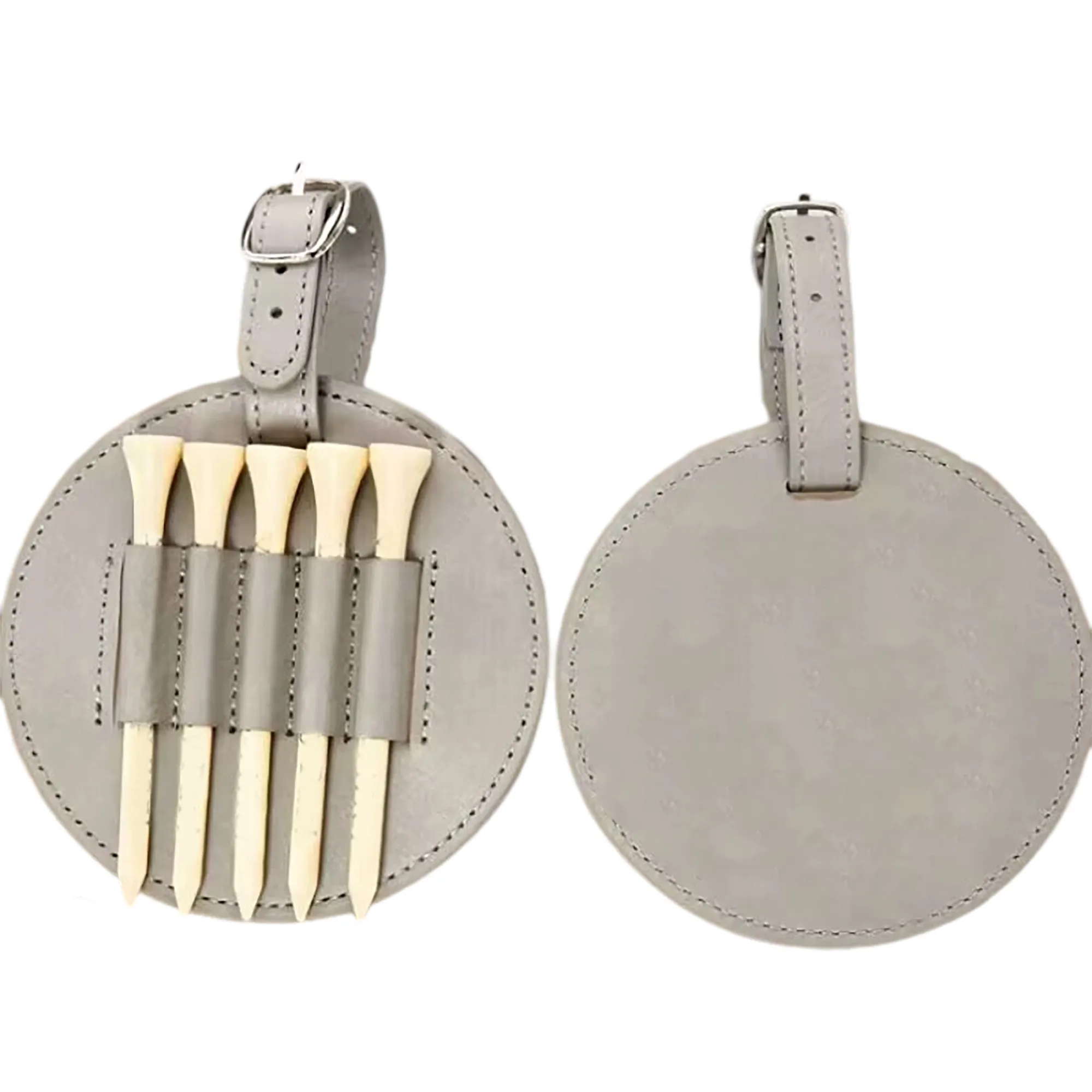 PU Leather Golf Tee Holder with Buckle 4