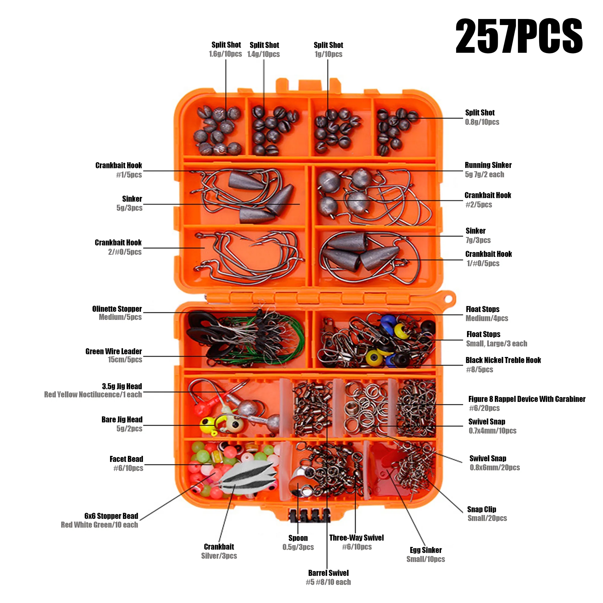 257 Piece Fishing Tackle Kit 5