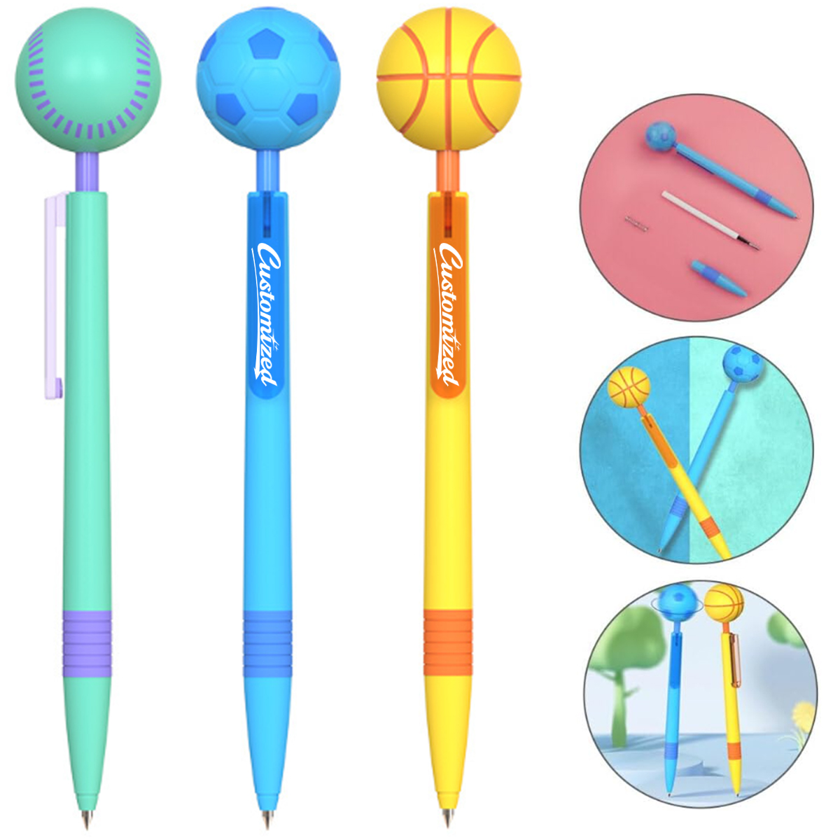 Sports Ball Fidget Spinner Ballpoint Pen 4