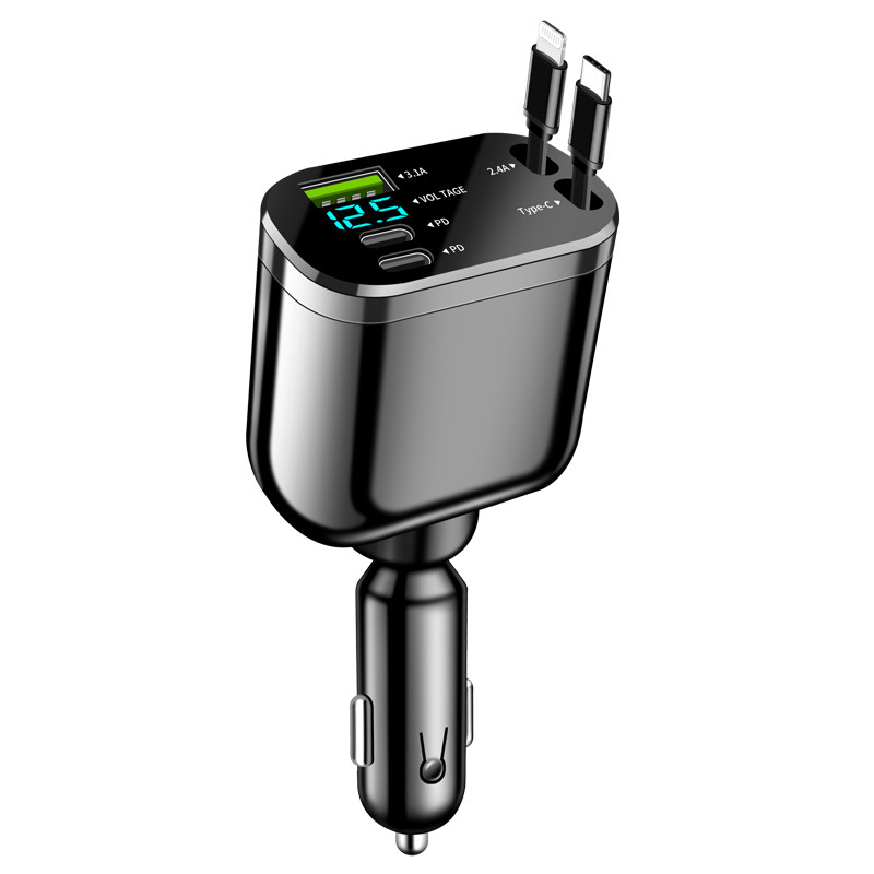 5 in 1 Retractable Cables and USB Fast Car Charger 2