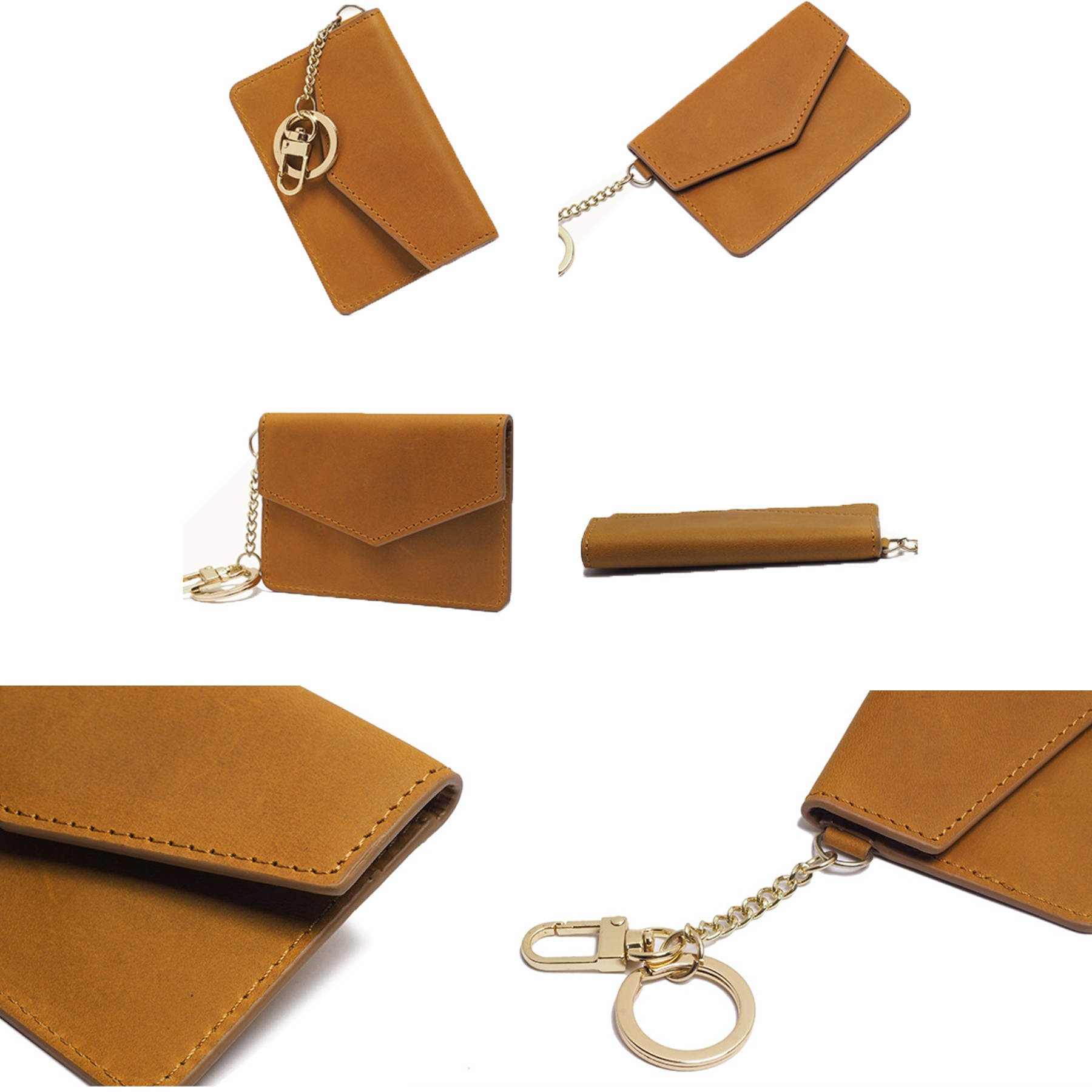Cowhide Short Mini Clutch Bag 2