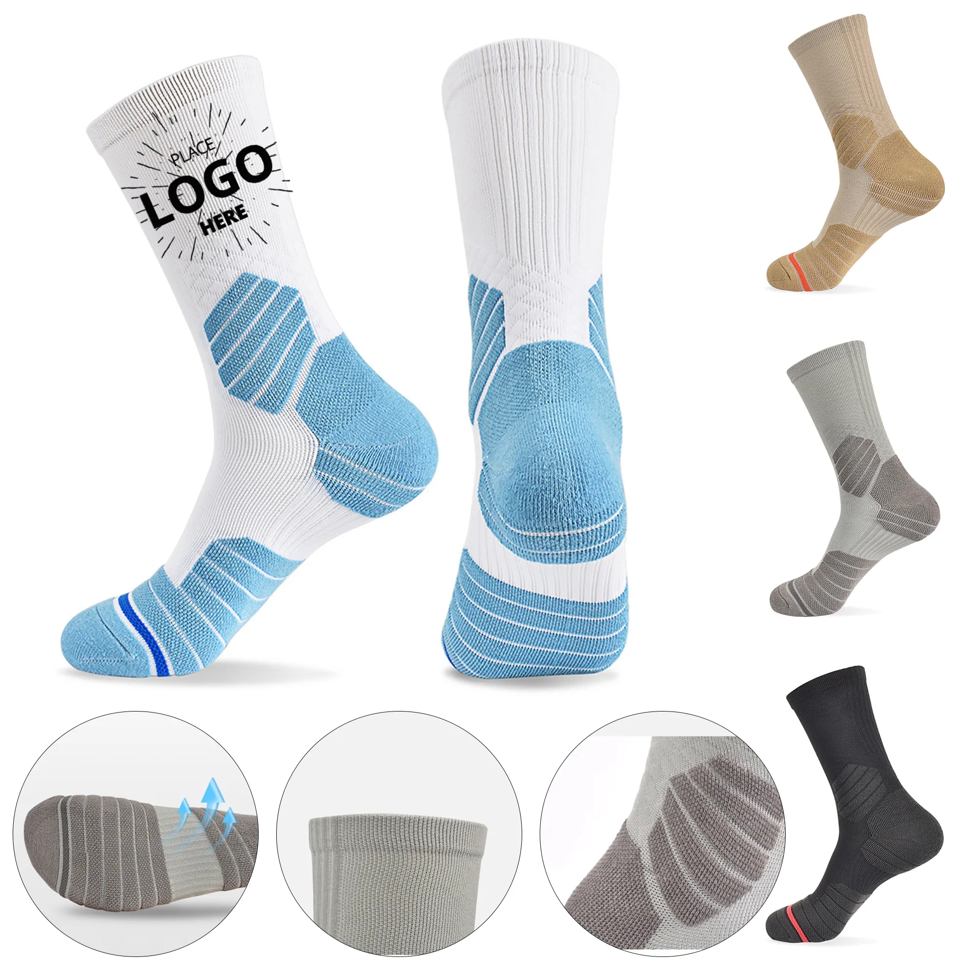 High Cut Thickened Basketball Sports Socks 3