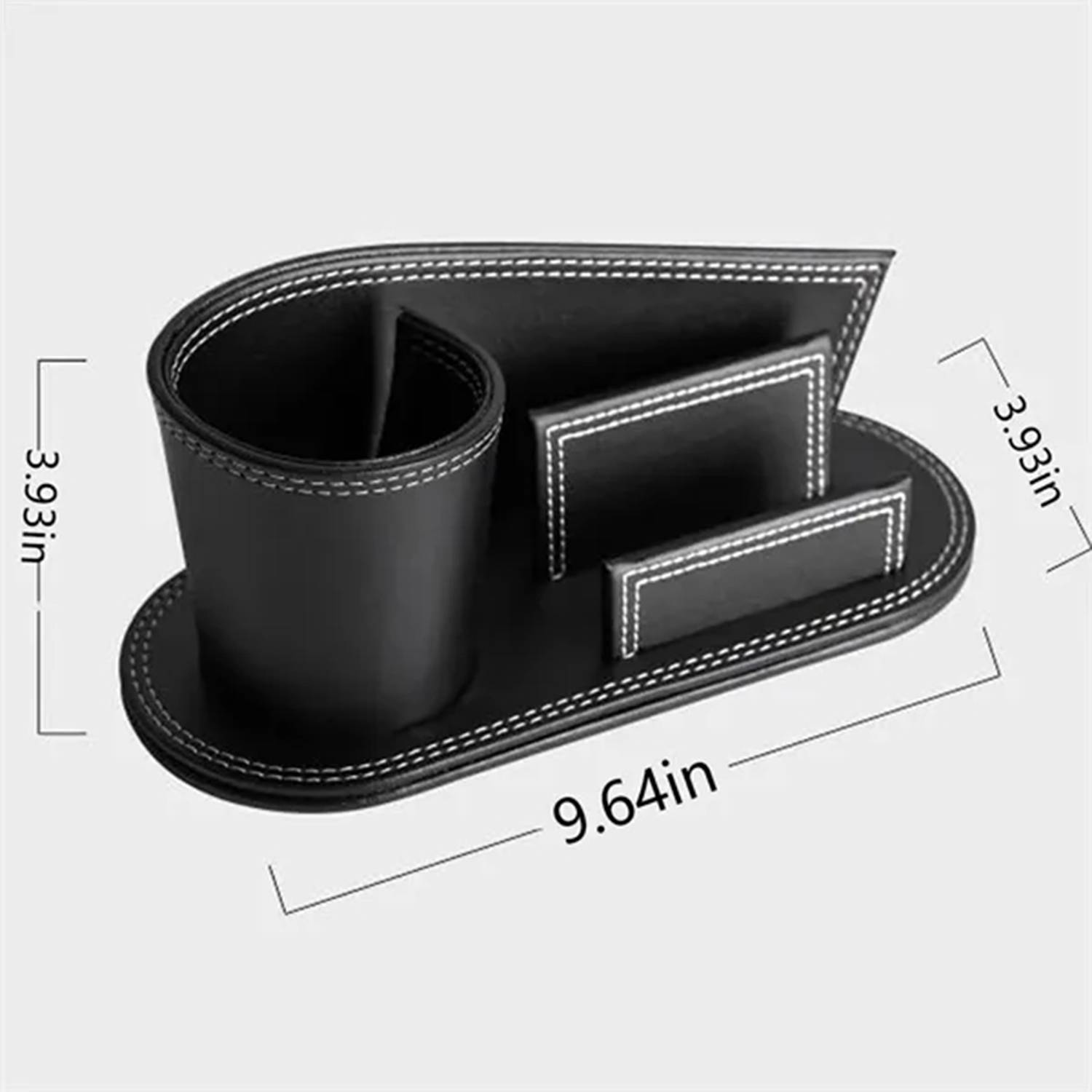 PU leather pen holder with business card storage stand 5