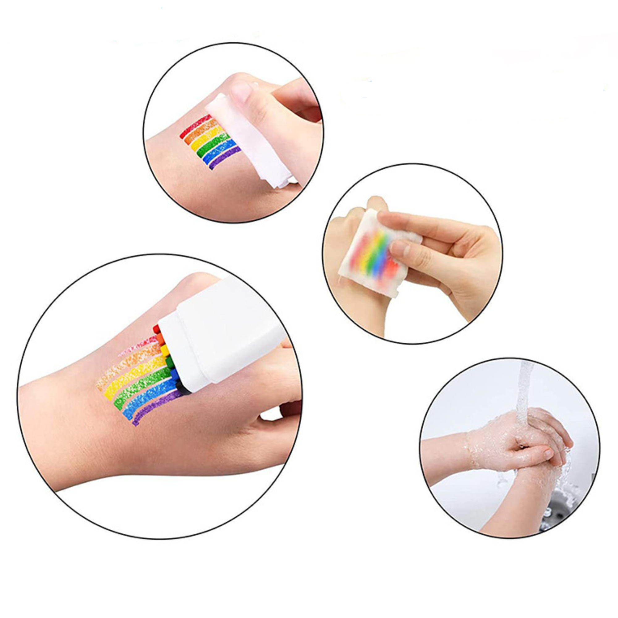 Vibrant Rainbow Fan Brush for Face and Body Painting 2