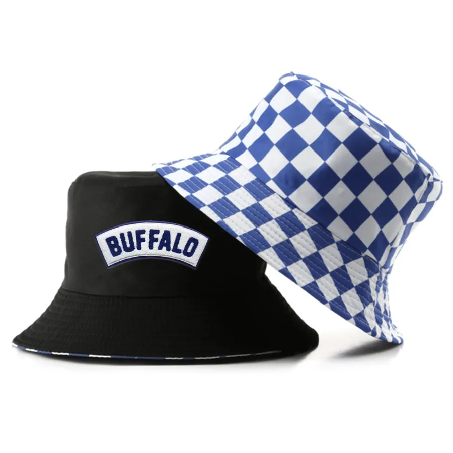 Checkered Cotton Bucket Hat 3