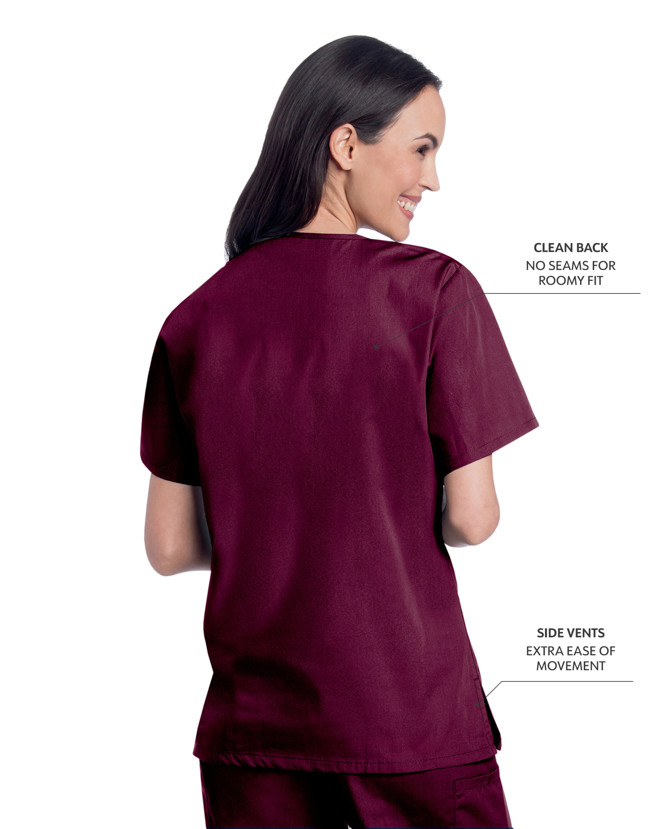 Landau - ScrubZone - Women's Three-Pocket Clean Back V-Neck Top 4